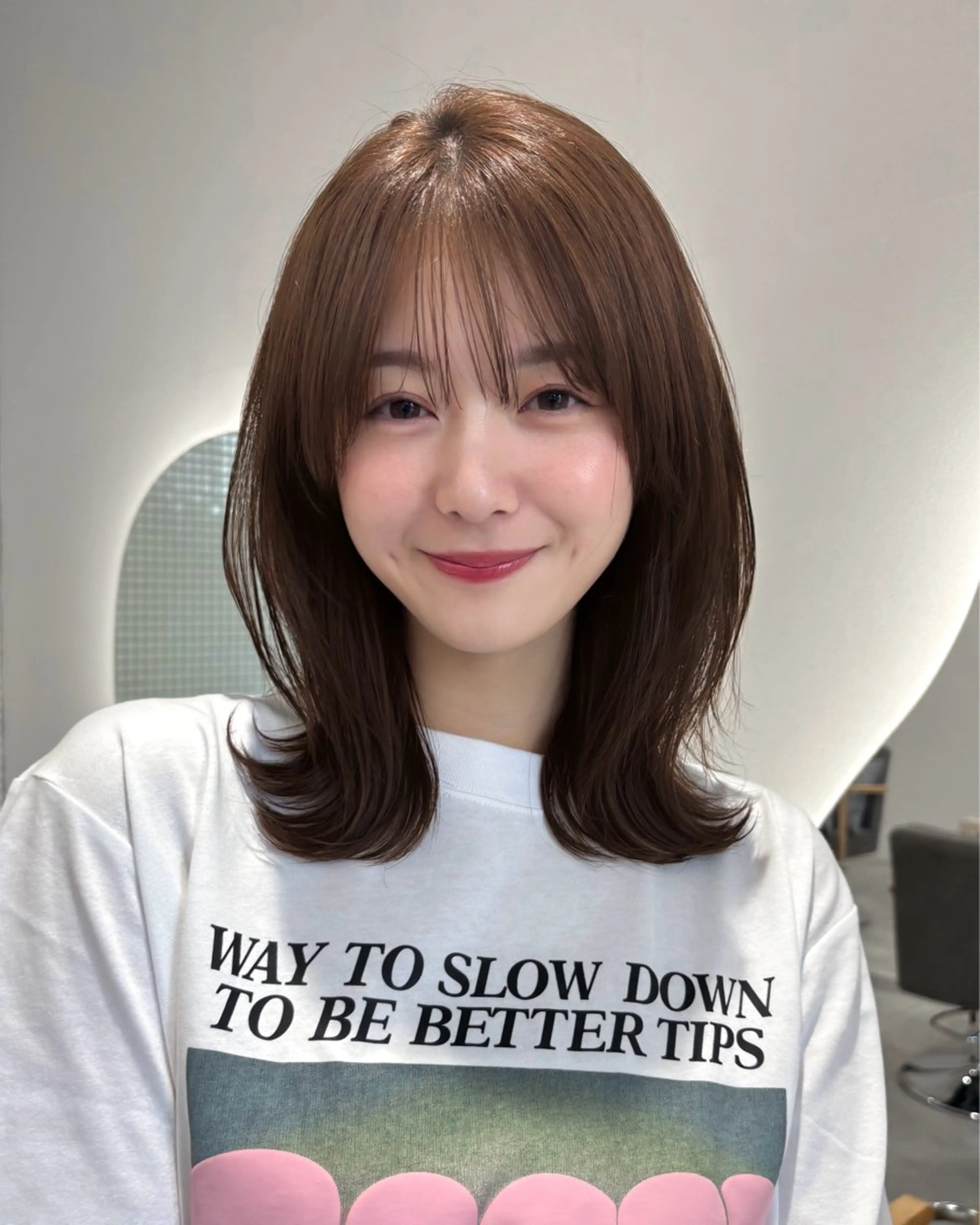 ミディアム カラー ren ボブロブ/ミディアムのヘアスタイル