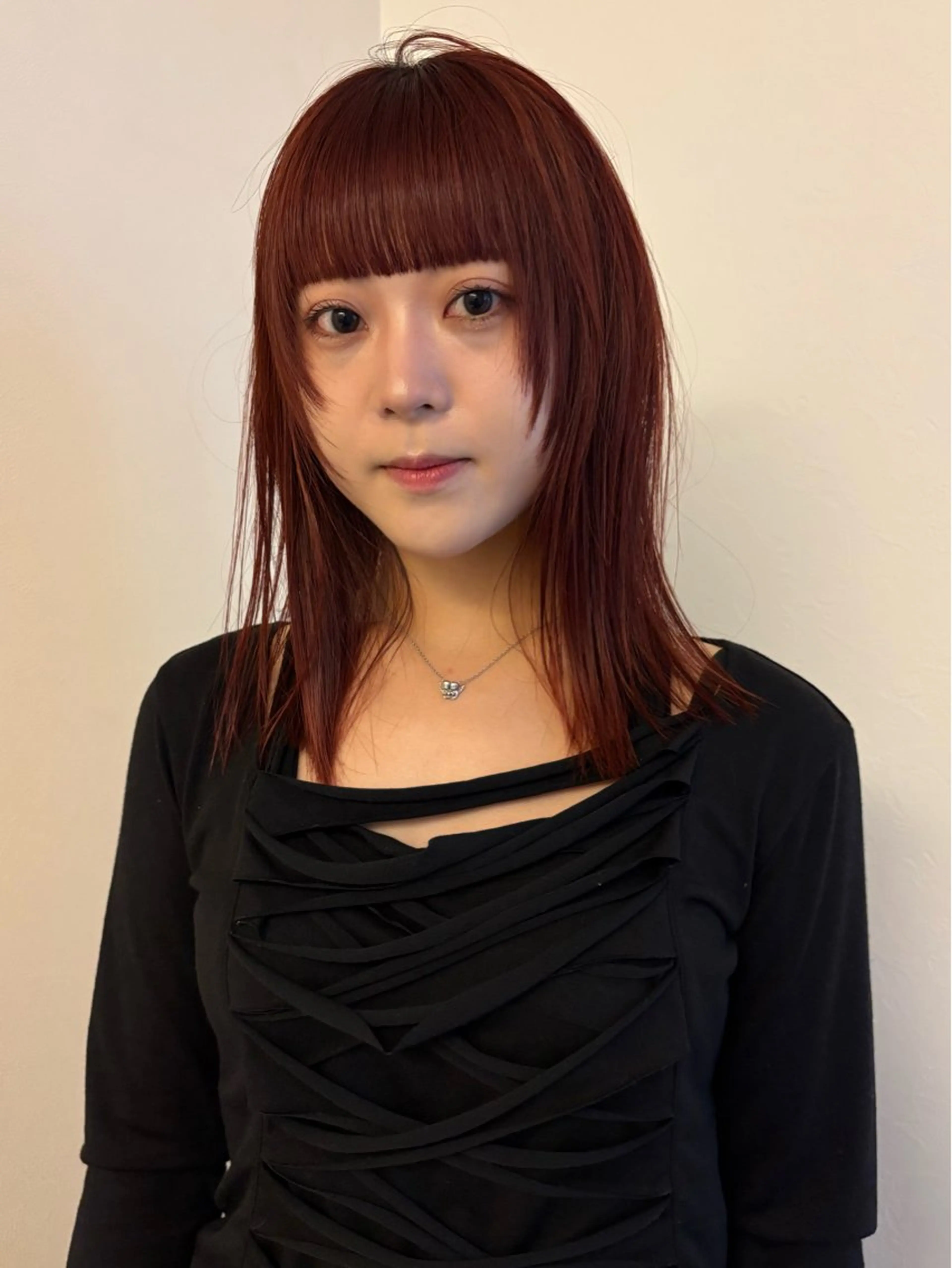 ミディアム カラー ボルドーカラー カット ヘアカラー トリートメント 金井京介/レイヤー /ボブパーマのヘアスタイル