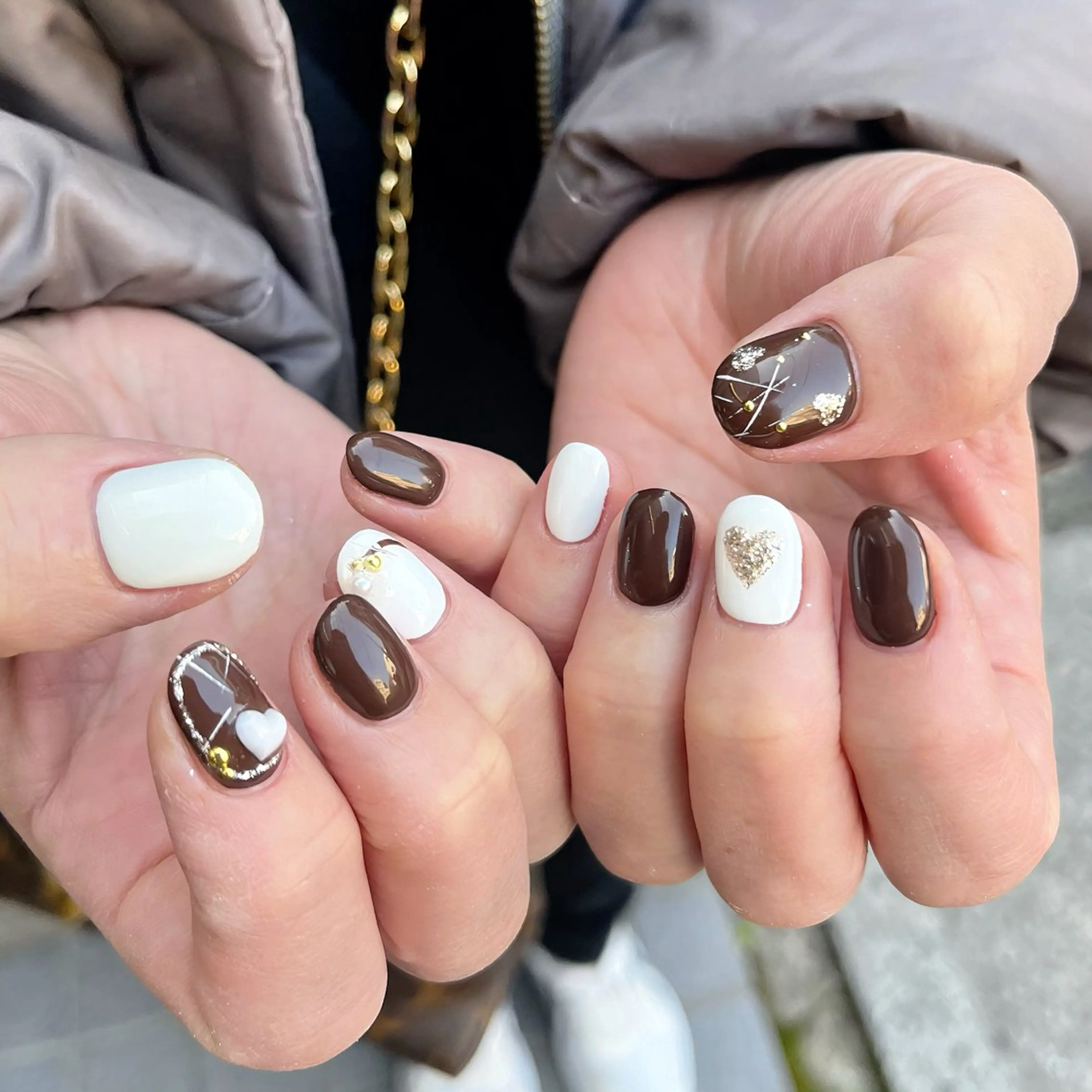 ネイル ハート ワンカラーネイル リボン バレンタイン 冬ネイル ハンドネイル 🫧OPELIA NAIL渋谷🫧のネイルデザイン