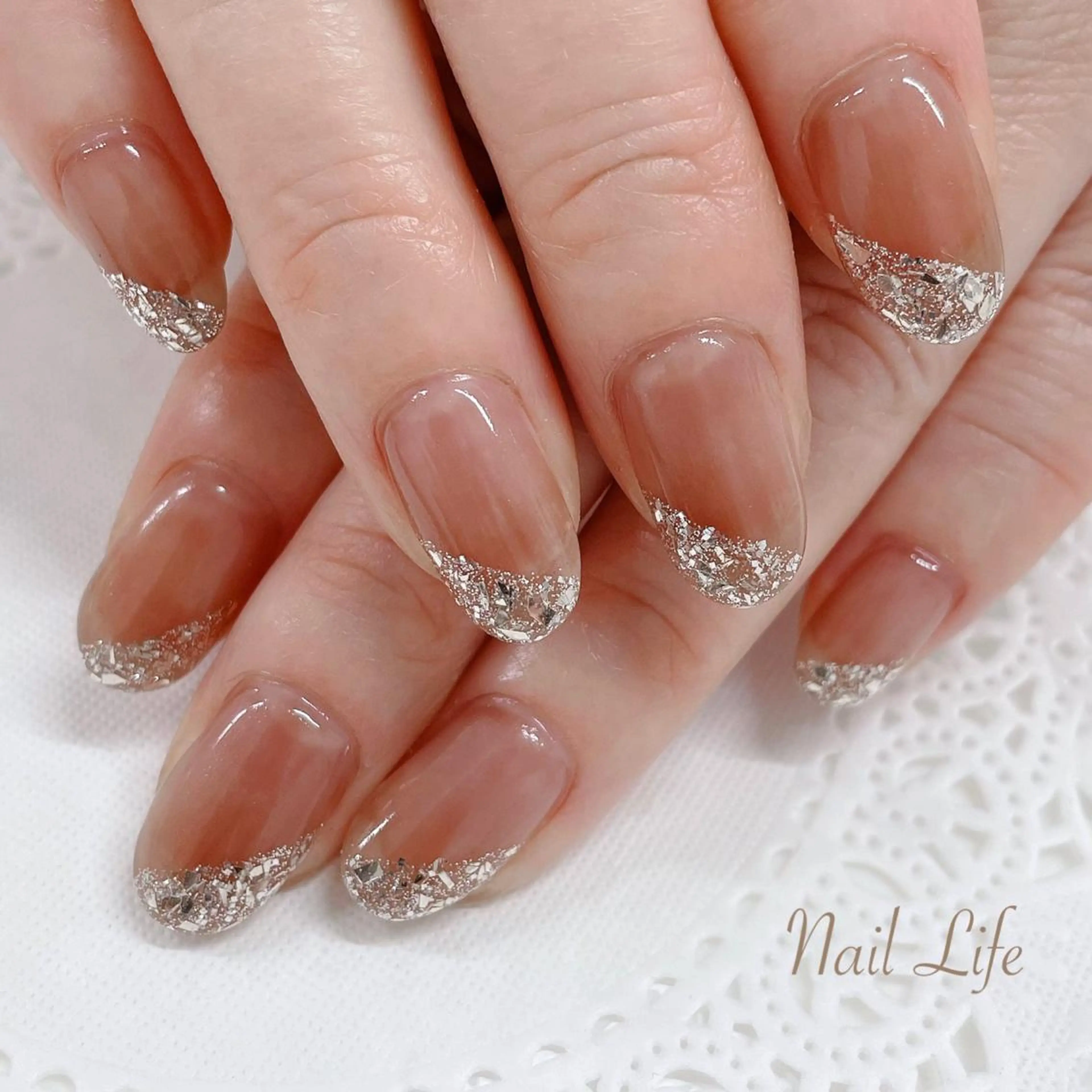 美爪♡ガラスフレンチnailの写真