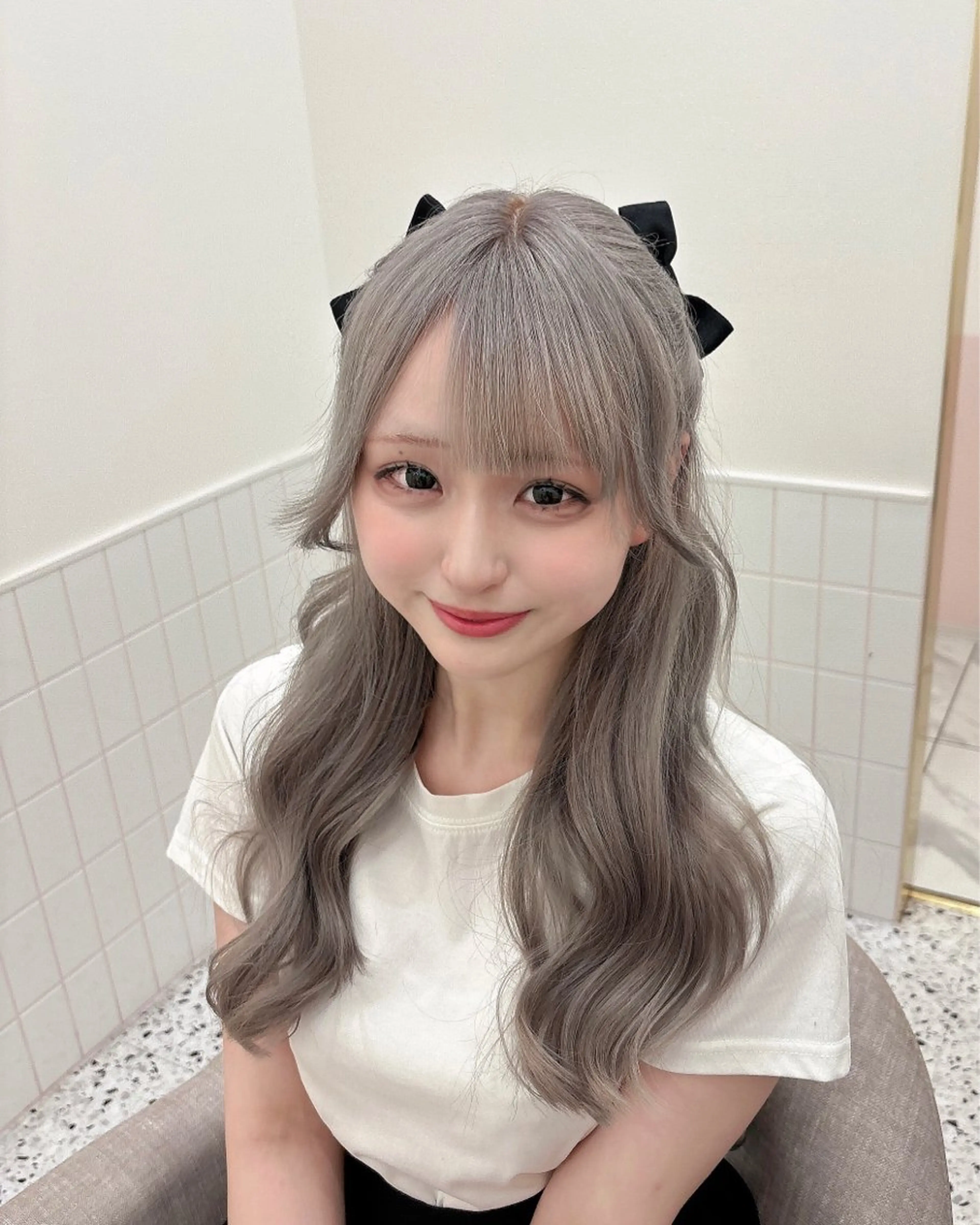 ロング カット ヘアカラー トリートメント 💎のぼりゆい/大須 ブリーチなしWカラーのヘアスタイル