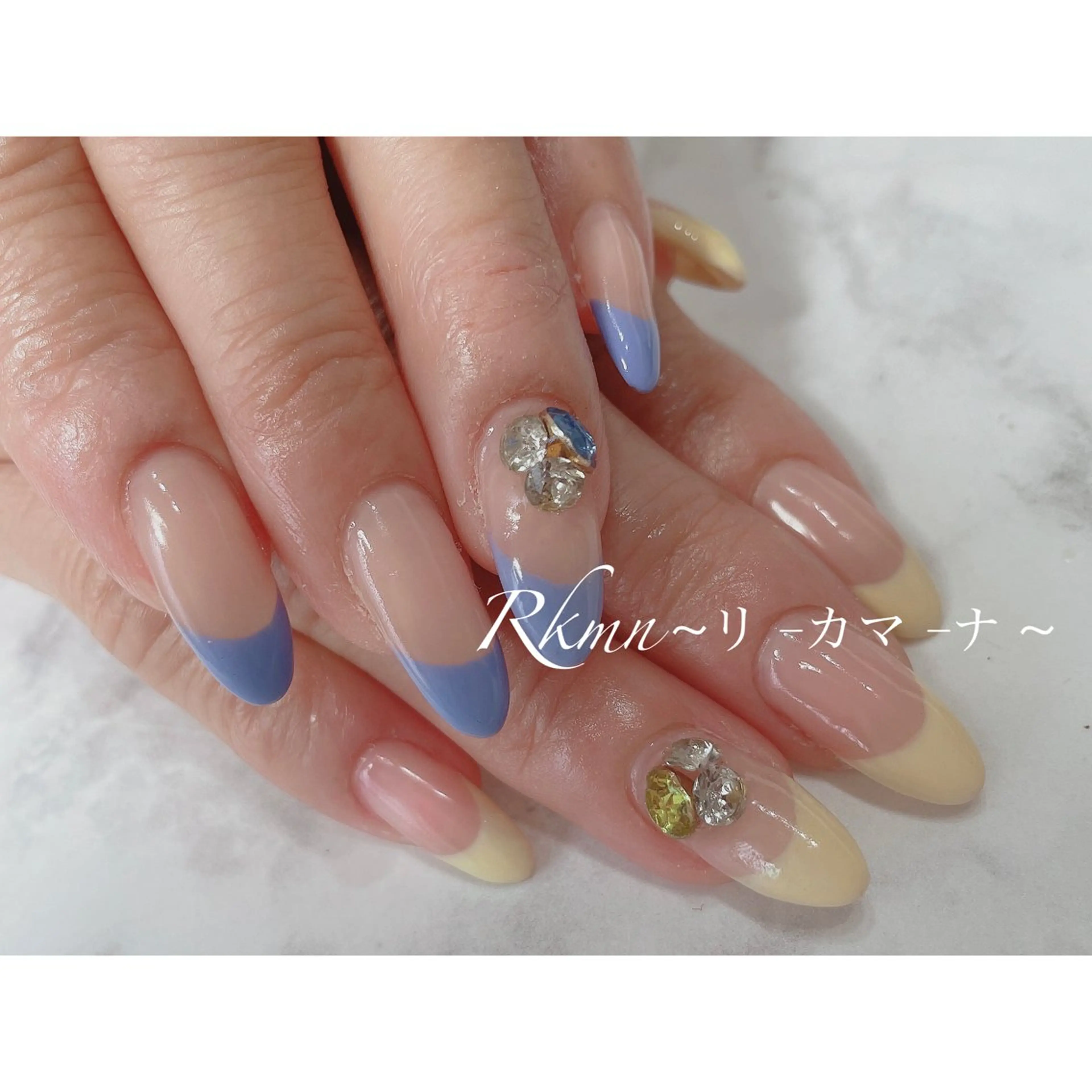 ネイル アートネイル フレンチネイル 春ネイル ハンドネイル フットネイル ハンドケア Rkmn ~リ-カマ-ナ~のネイルデザイン