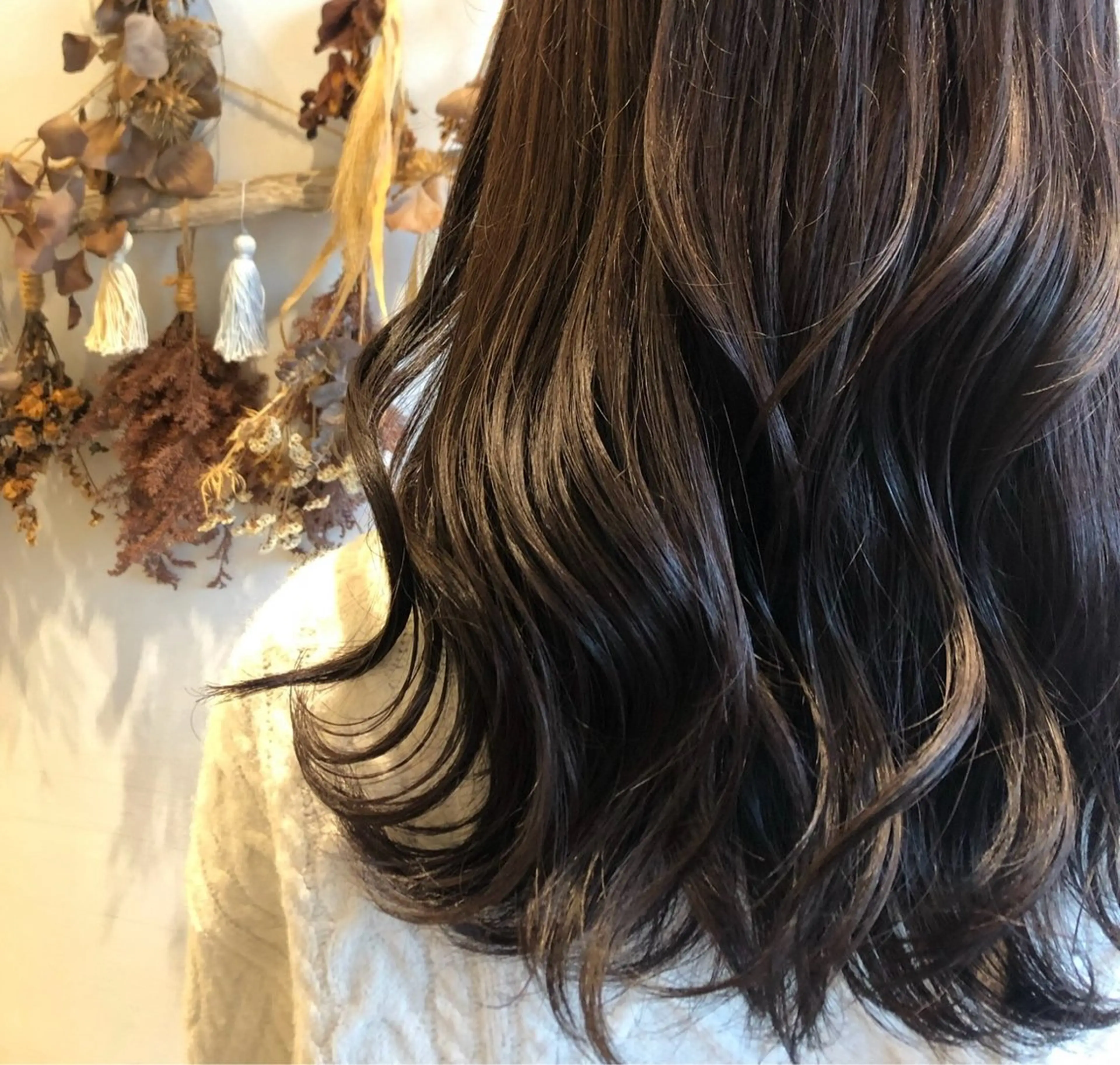 ロング カラー 黒髪 ブラウンカラー ヘアカラー 榎並茉美【えなみまみ 】託児･駐車場ありのヘアスタイル