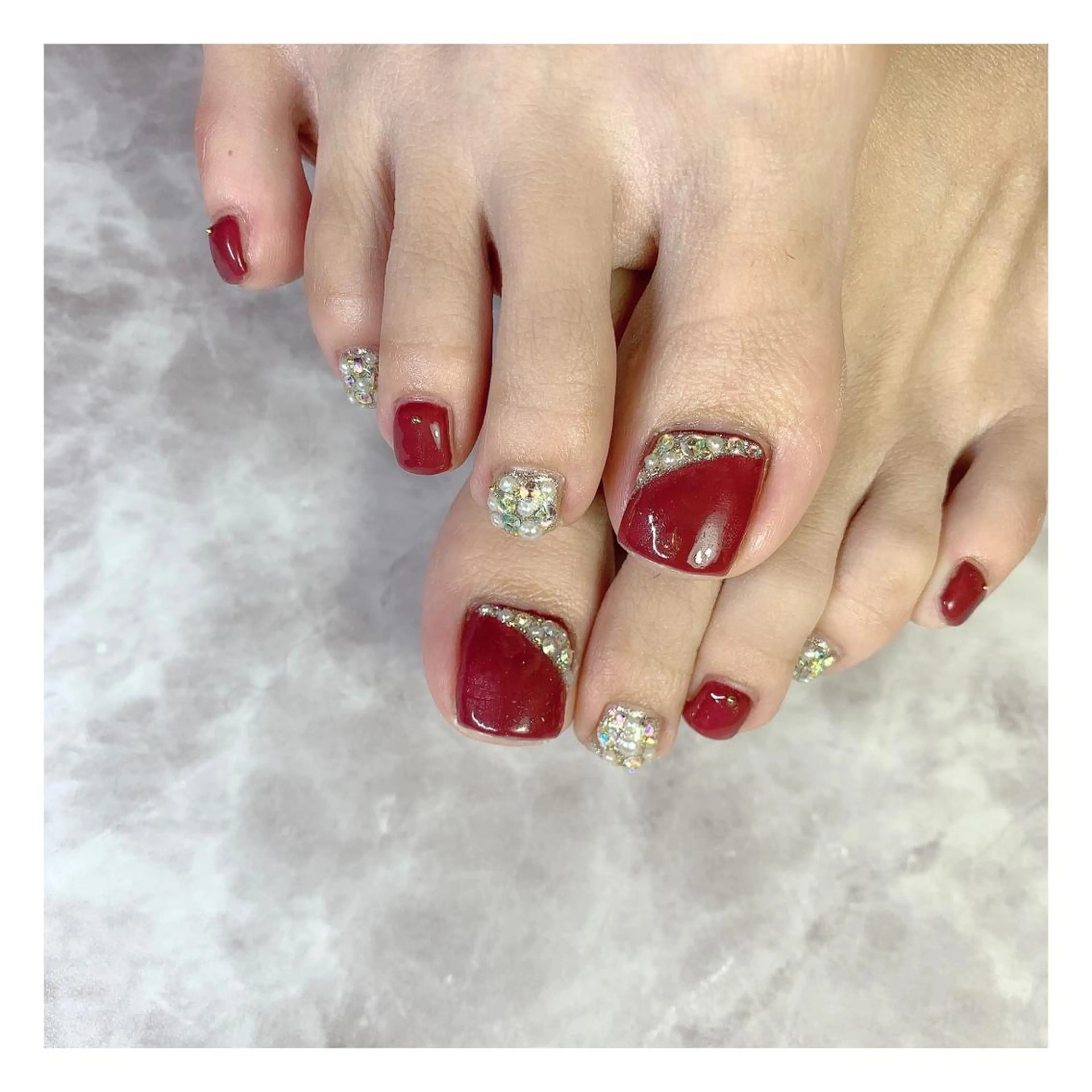 ネイル フットネイル ジェルネイル ラメ(グリッター) ラメグラデーション ワンカラーネイル C's coffret所属・C's coffretのネイルデザイン