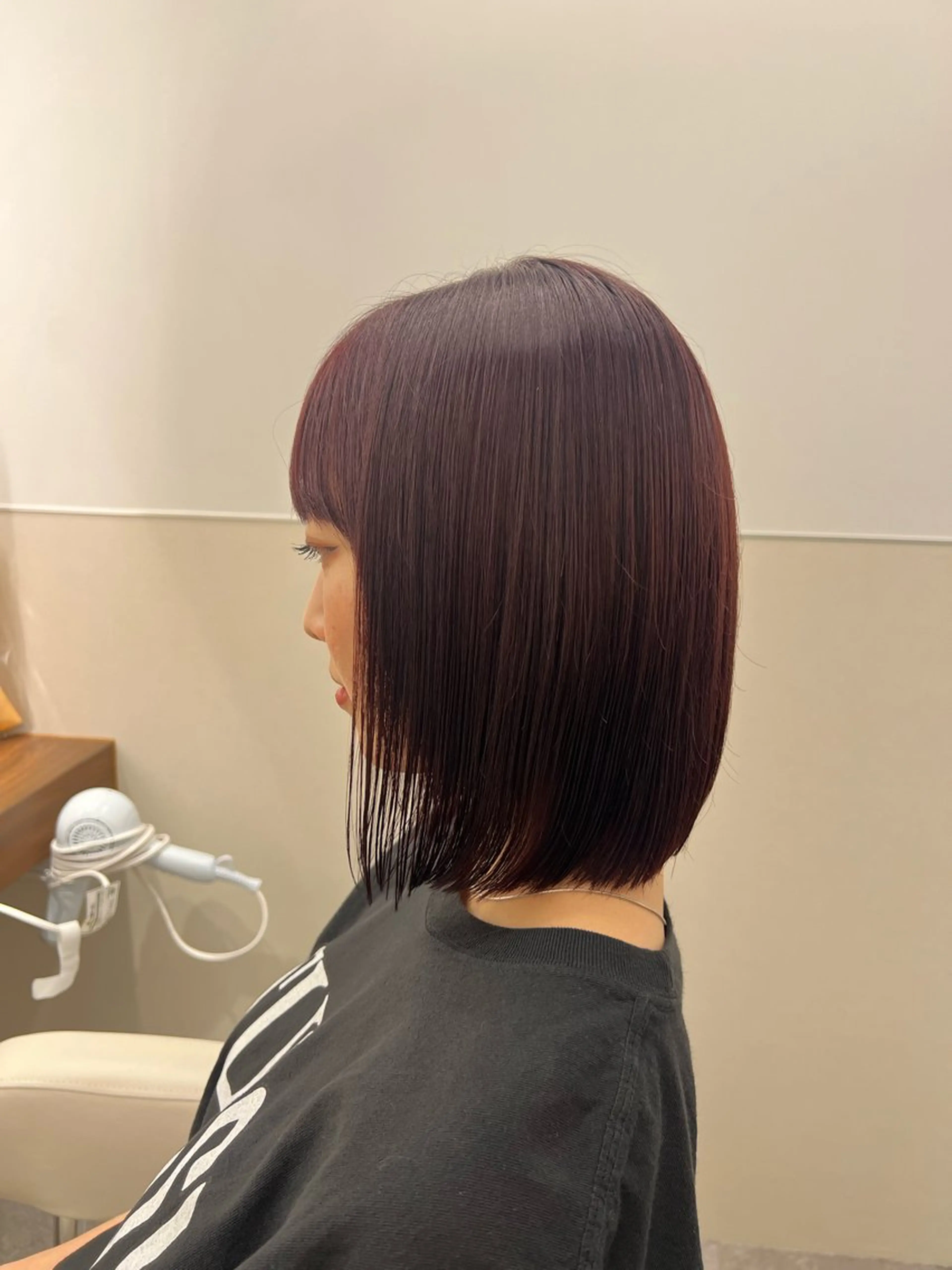 ミディアム カラー ボルドーカラー SALOWIN川崎WEST店所属・🌷川崎/アレンジ/ 暖色ボブ/コトネ🌷のヘアスタイル