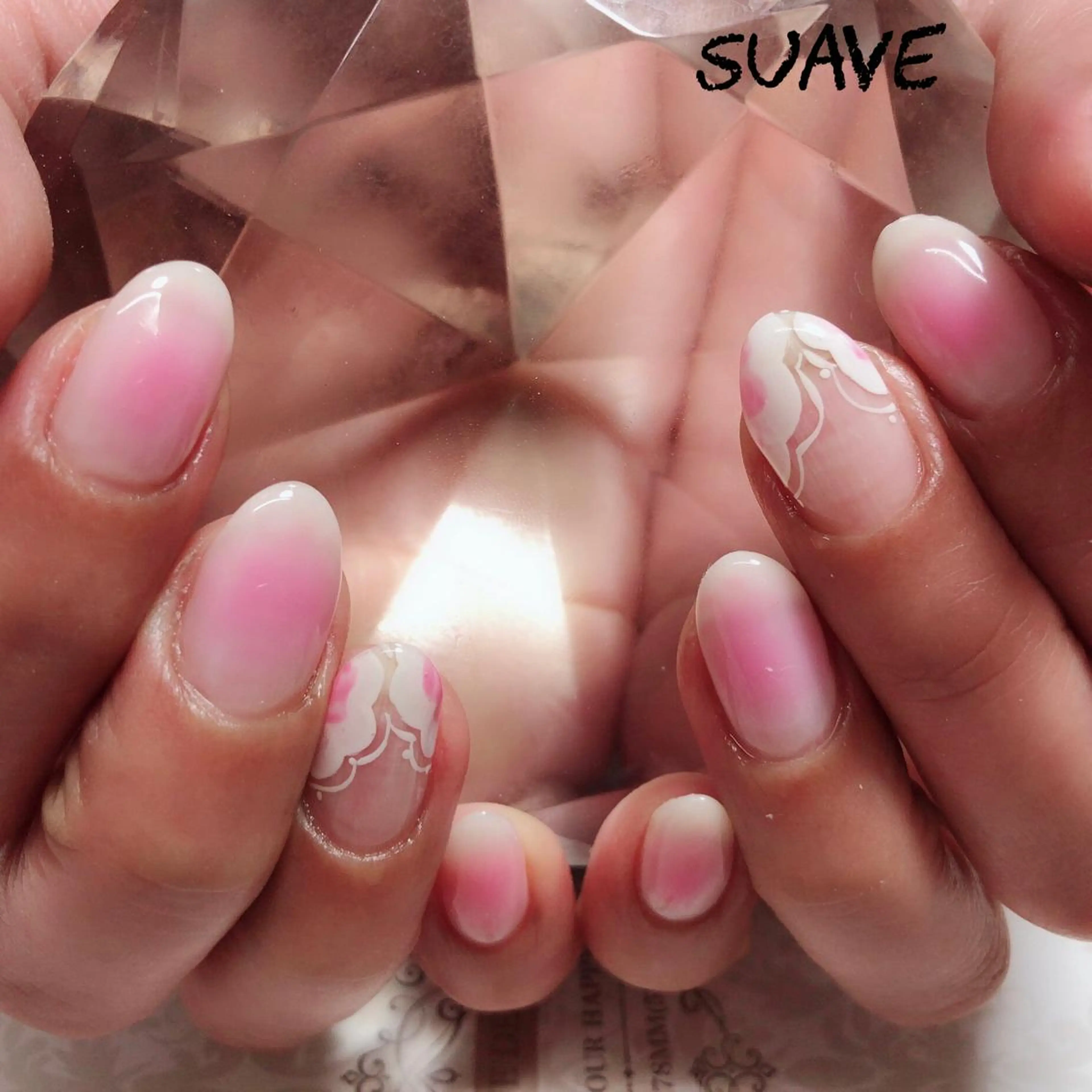 ネイル アートネイル チークネイル ピンク シンプルネイル 春ネイル Nail Suave (シュアーヴ)のネイルデザイン