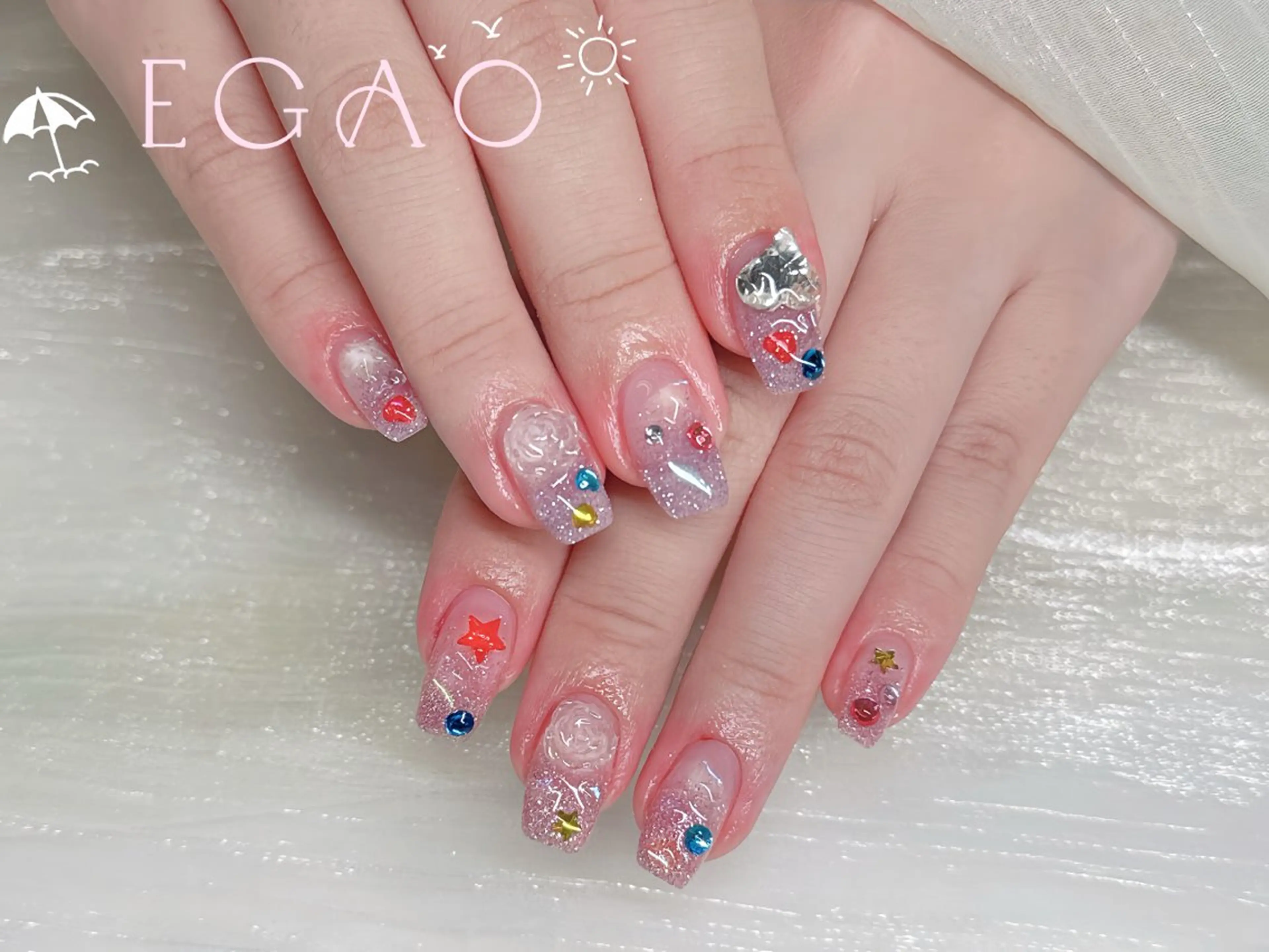 ネイル アートネイル フットネイル フレンチネイル ジェルネイル グラデーション Egao Nail Salonのネイルデザイン