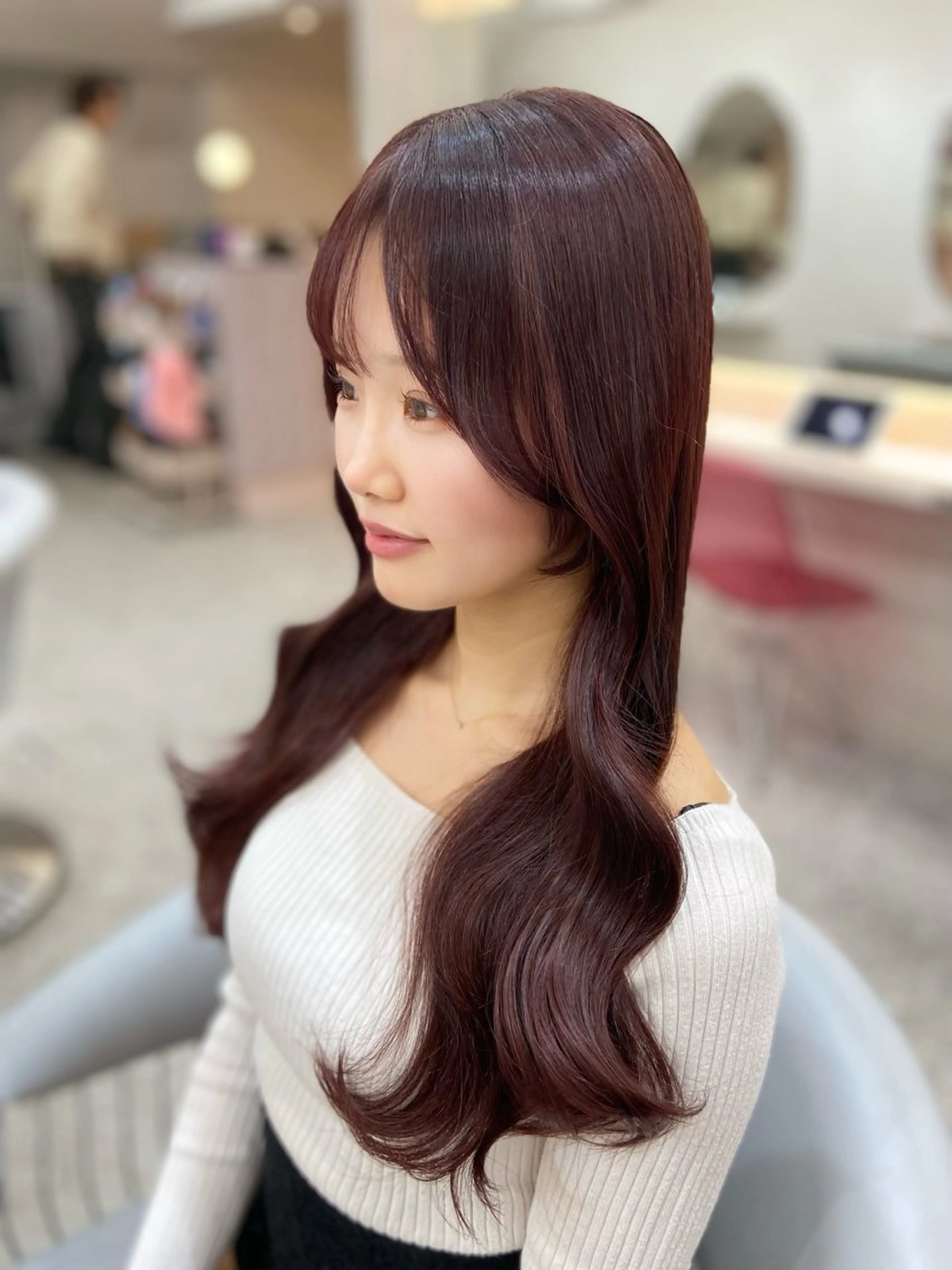 ロング カラー ベージュカラー ブリーチ ブラウンカラー ケアブリーチ ダブルカラー カット ヘアカラー トリートメント 新宿/韓国ヘア 中明度カラー/かやのヘアスタイル