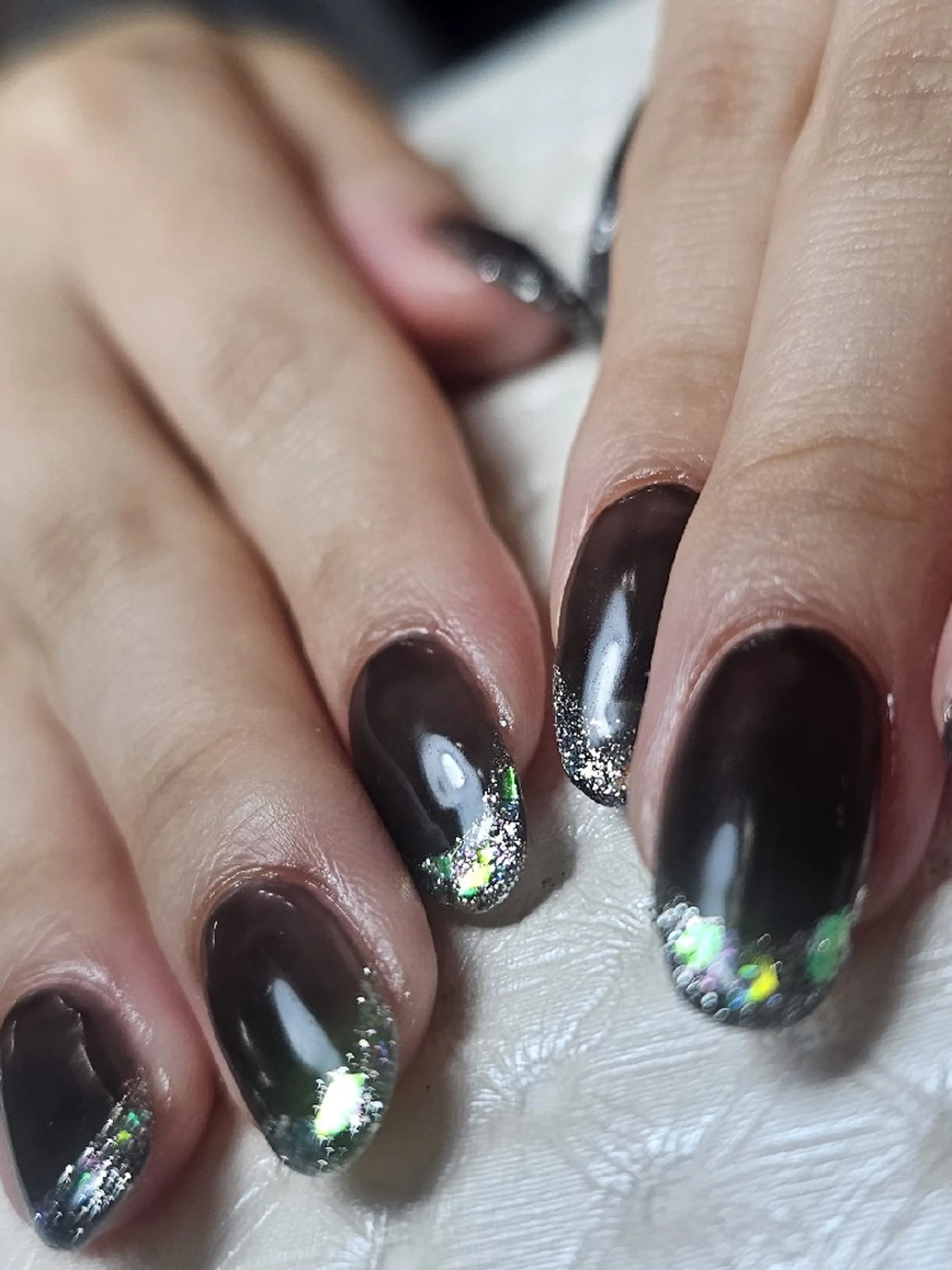 ガラス🇫🇷フレンチ🧲マグネットフレンチ ⚡フラッシュフレンチ [オフのみ+30 分➡️ 長い爪+1.000 ¥の写真