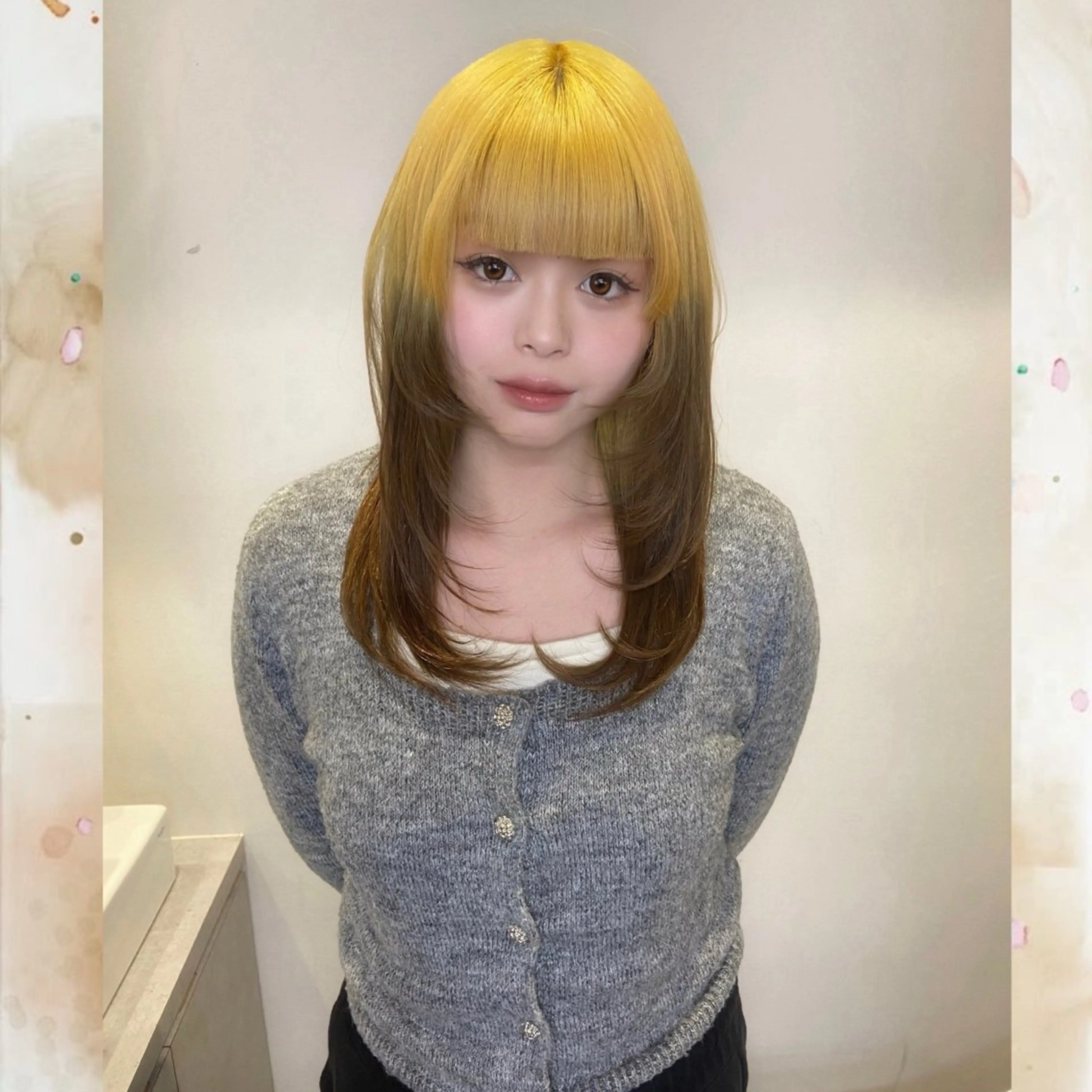 ロング ヘアカラー トリートメント ヘアセット 🎀ハイトーンカラー / RINA🎀のヘアスタイル