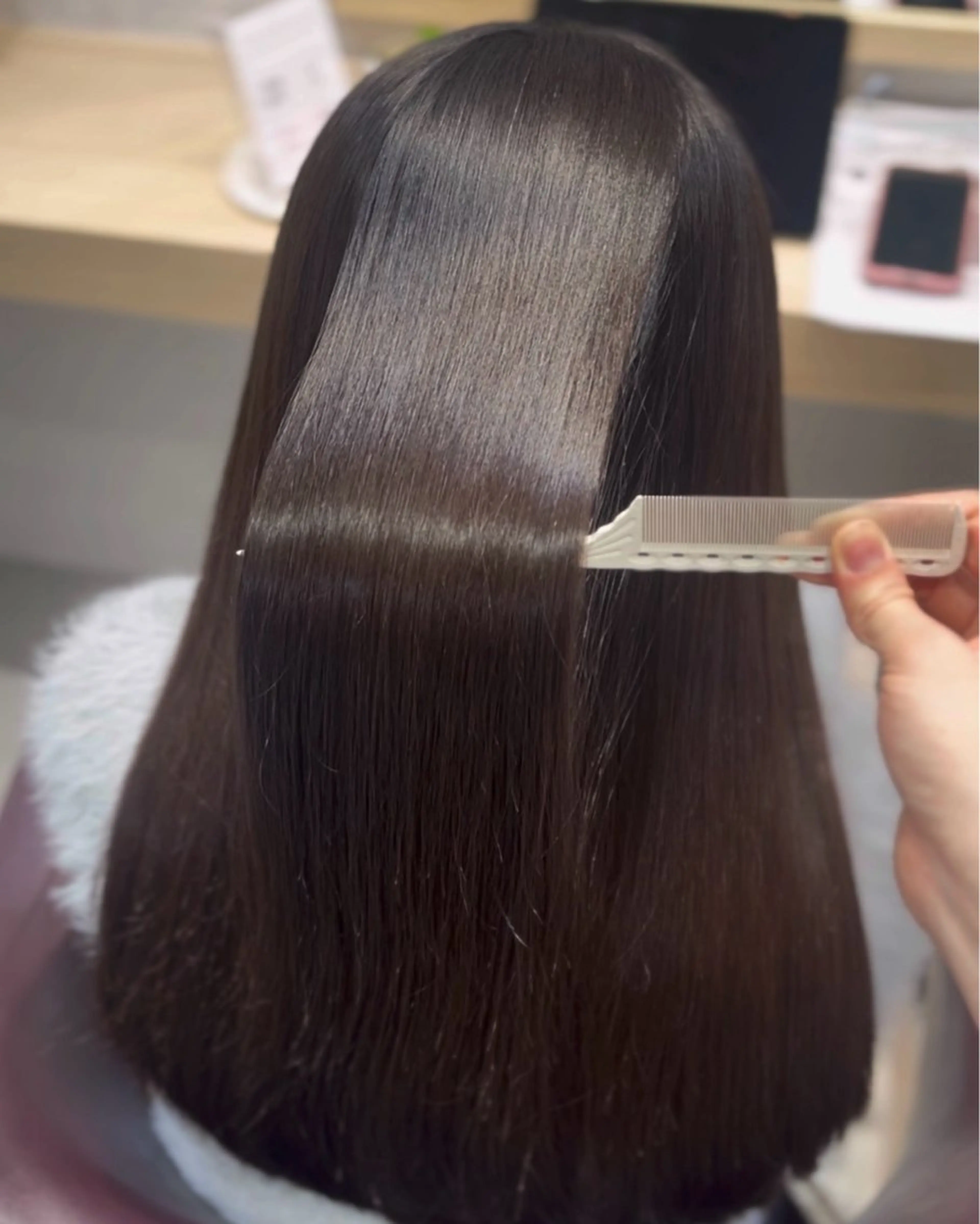 ロング カラー パーマ カット 縮毛矯正 トリートメント suzuka/透明感 カラー 美髪縮毛矯正のヘアスタイル