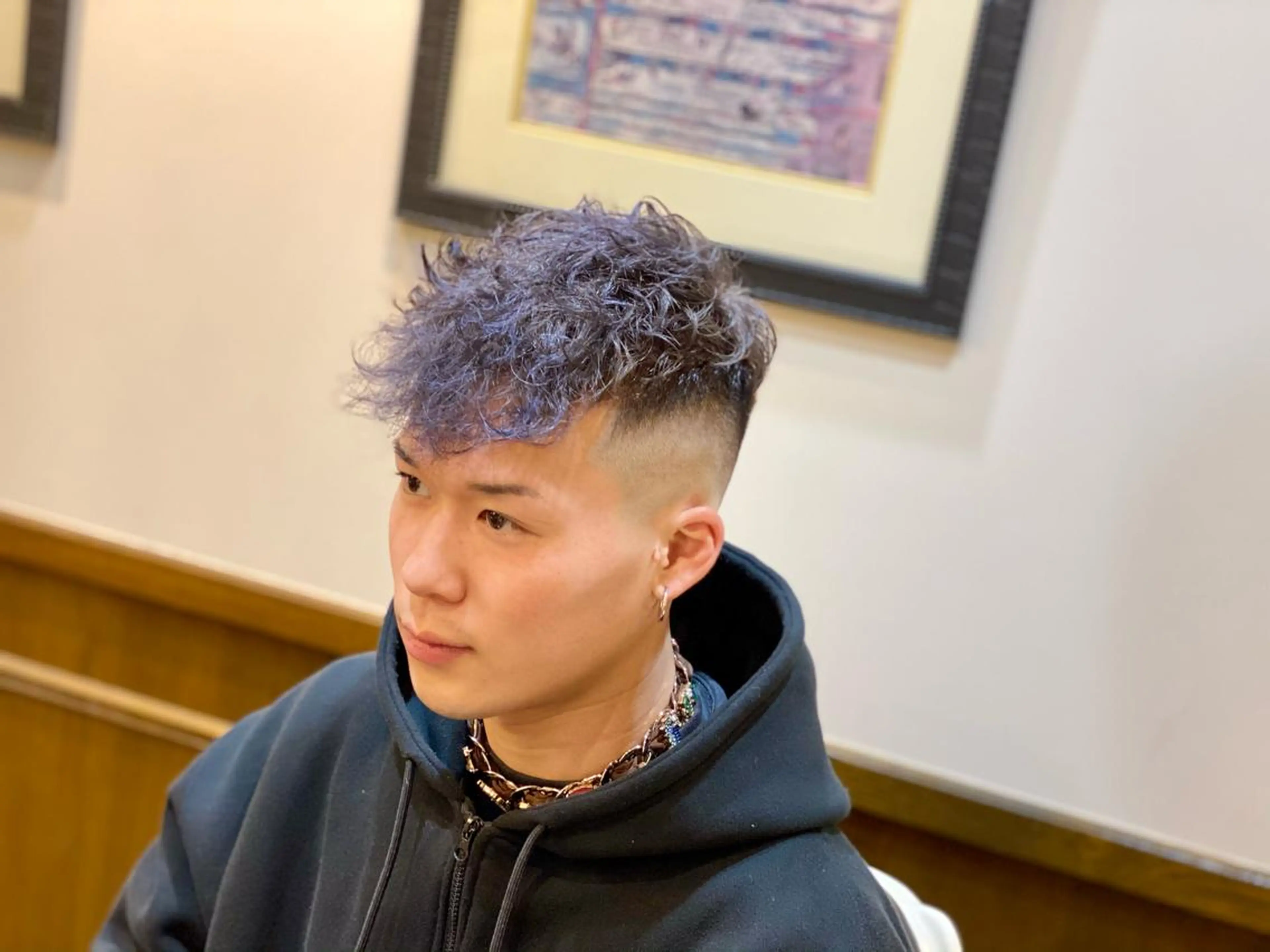 ショート カラー パーマ メンズ 竹林 烈のヘアスタイル