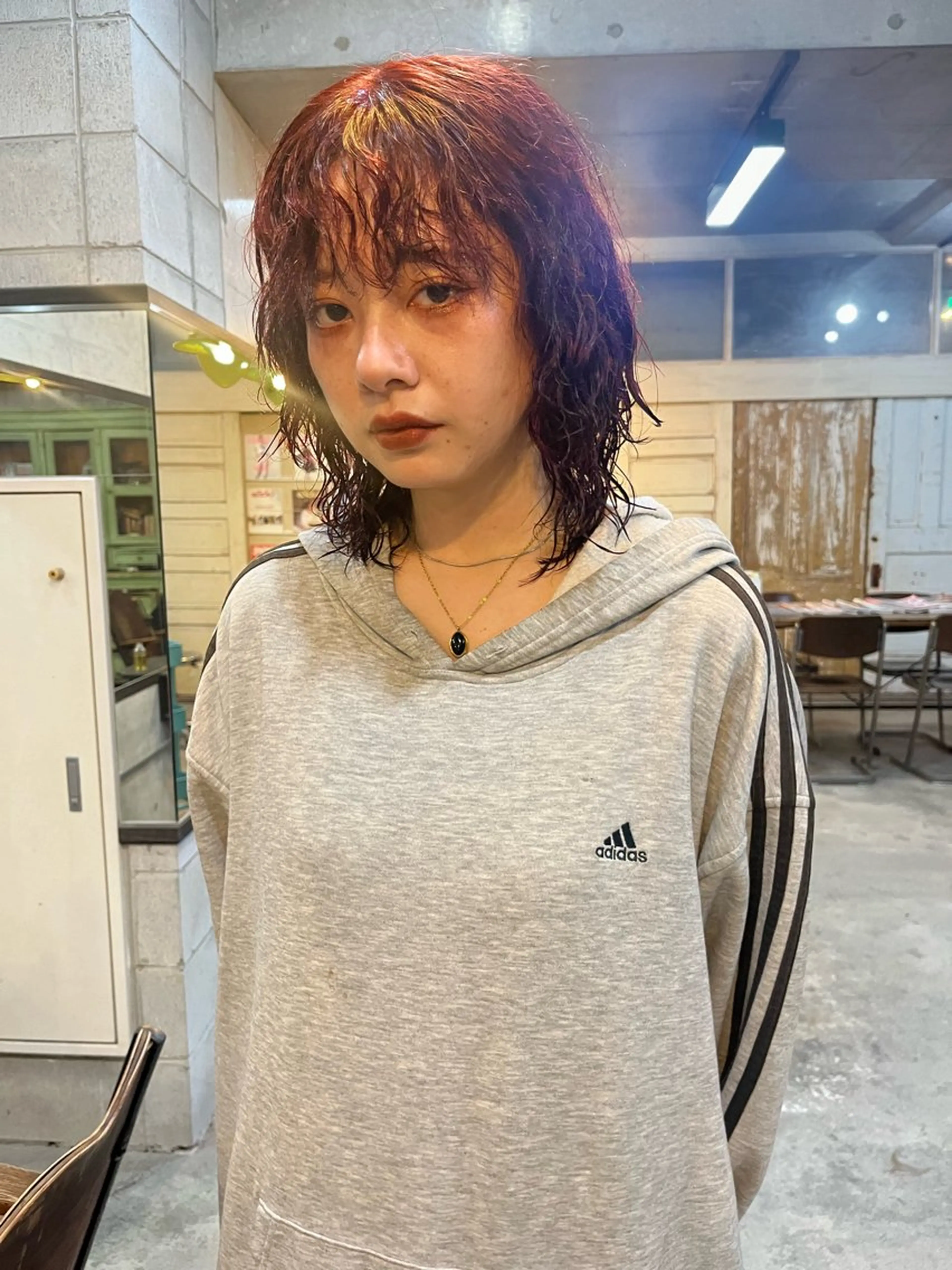 ミディアム カラー カット ヘアカラー パーマ トリートメント ハイトーン/顔まわり レイヤー/YUKAのヘアスタイル