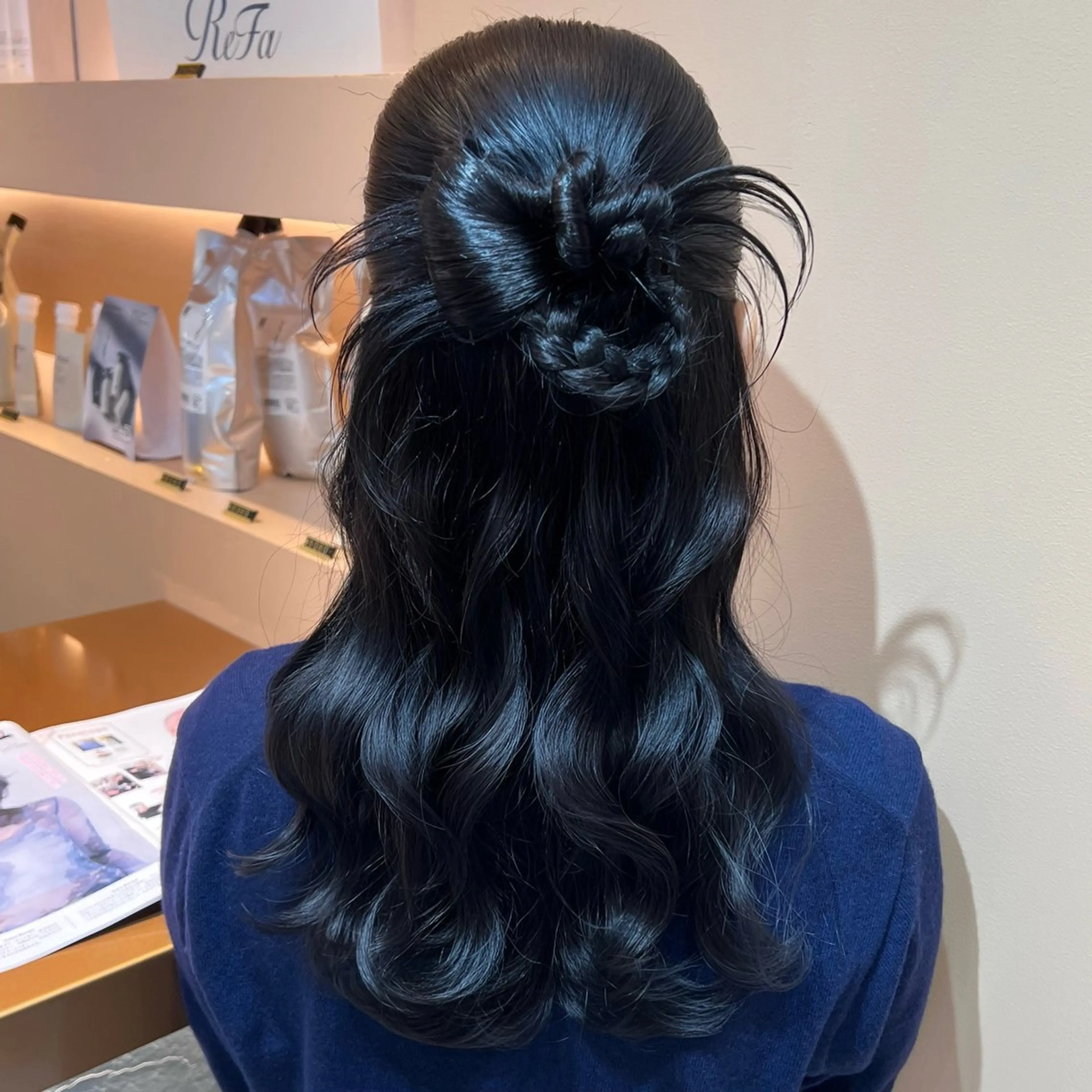 セミロング ヘアアレンジ ハーフアップ ヘアセット ✨カチモリ✨レイヤー 韓国ヘア🇰🇷ゆいのヘアスタイル