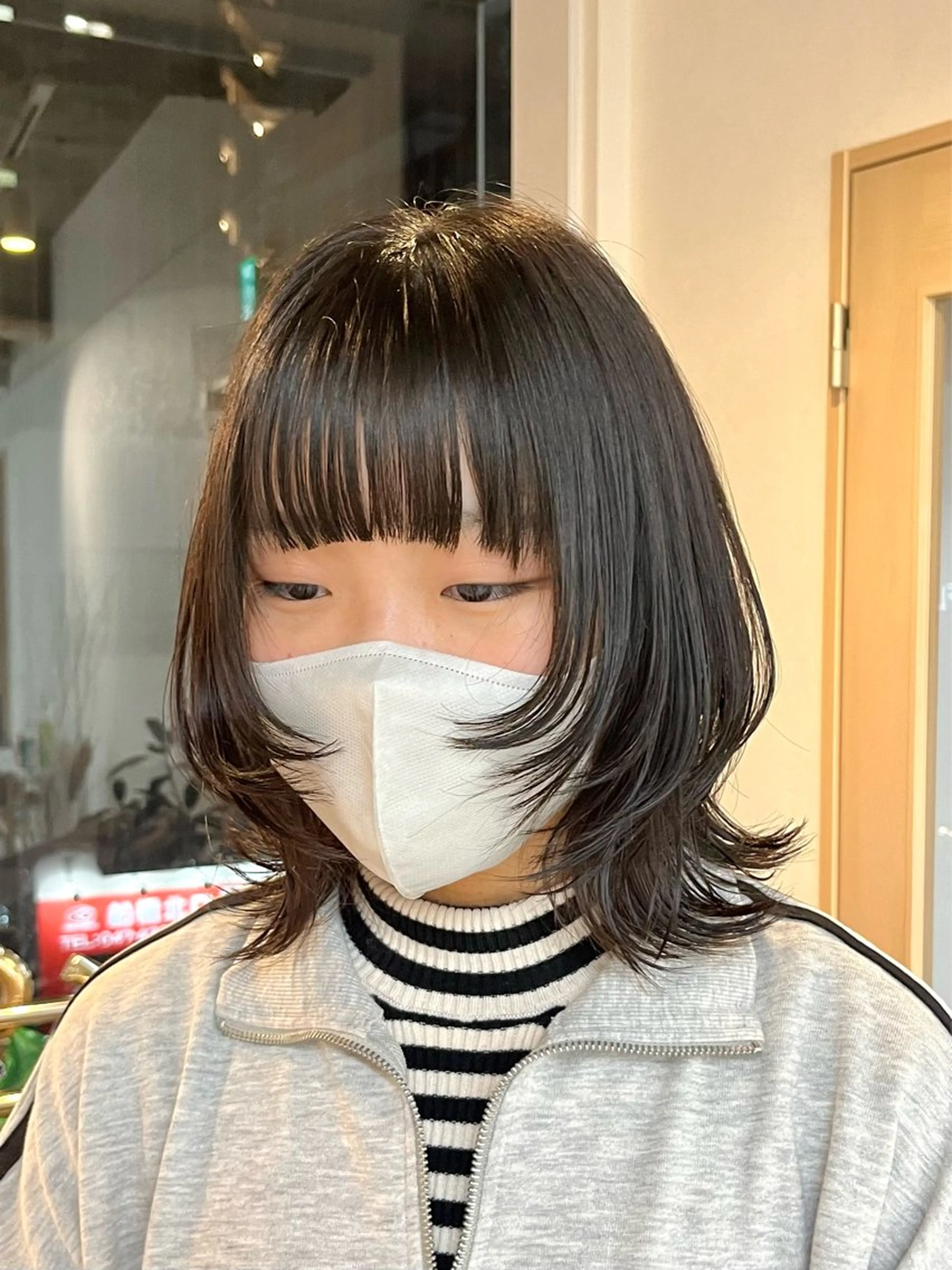 ミディアム カラー ウルフカット 韓国ボブ/レイヤー/ ハイトーン/まなみのヘアスタイル