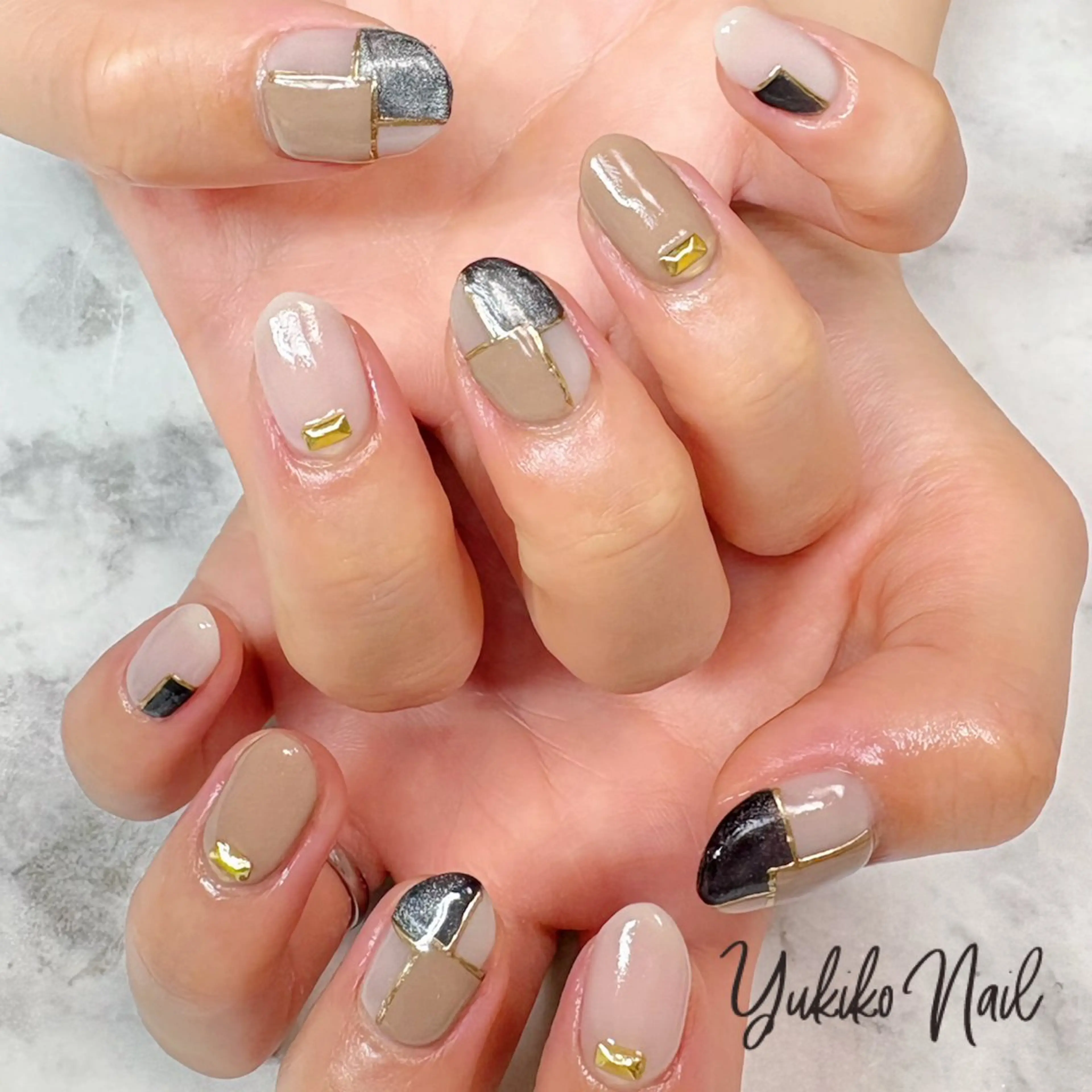 ネイル マグネットネイル ミラーネイル ハンドネイル ユキコ ネイルのネイルデザイン