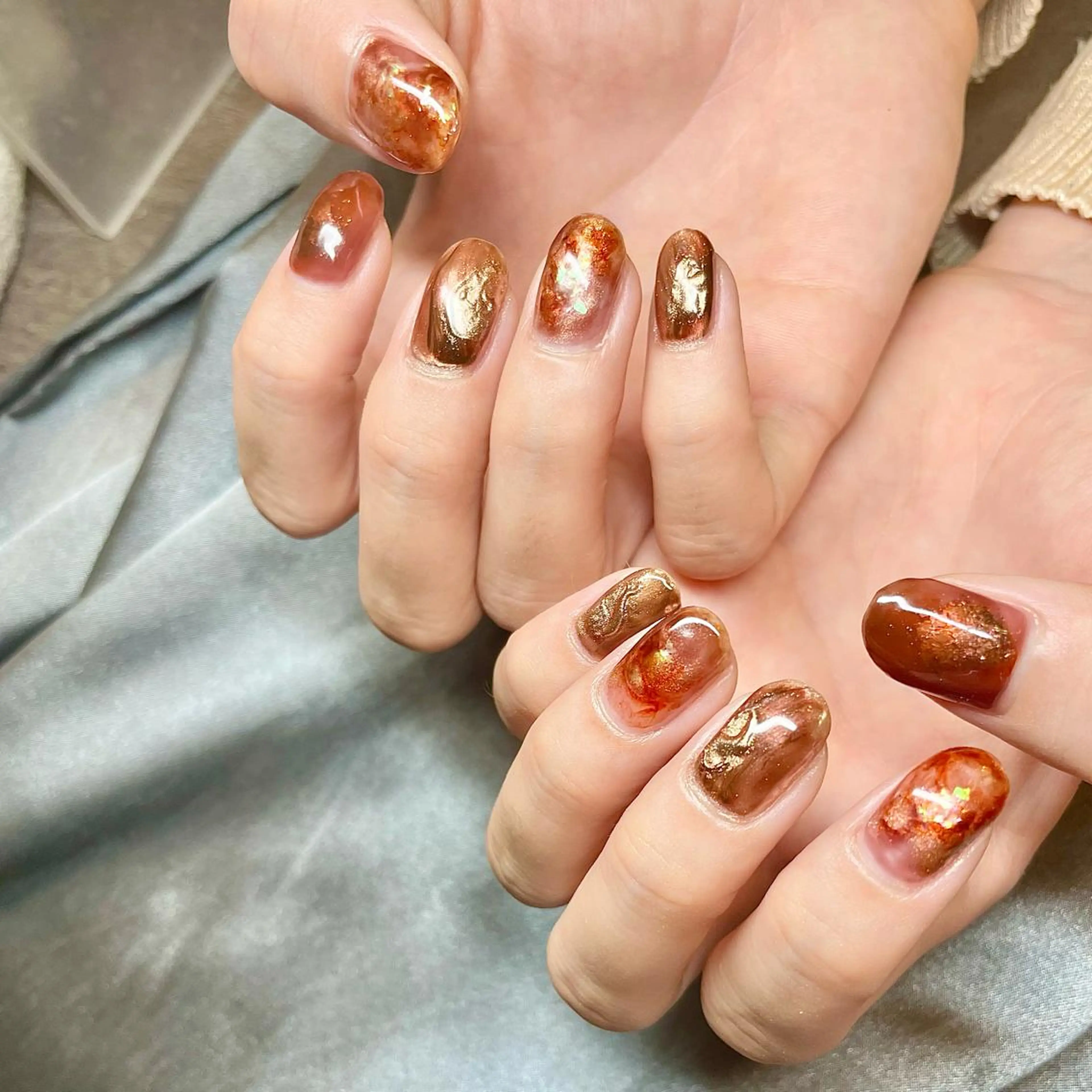 ミディアム カラー パーマ ヘアアレンジ メンズ キッズ ネイル マツエク・マツパ ブラウンカラー カラーマツエク ブラウン nail&eye Aoのマツエク・マツパデザイン