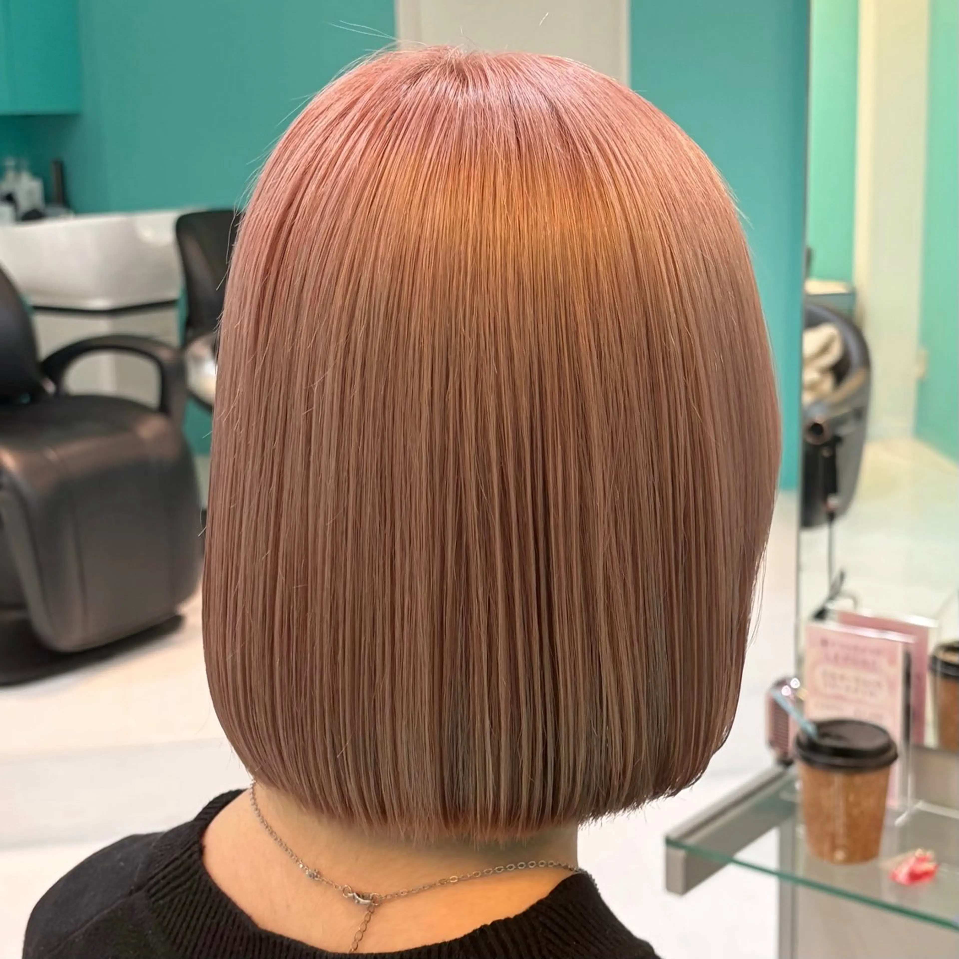 ショート カラー ベージュカラー ピンクカラー ピンクベージュ ヘアカラー トリートメント 艶髪/デザイン/ Natsukiのヘアスタイル