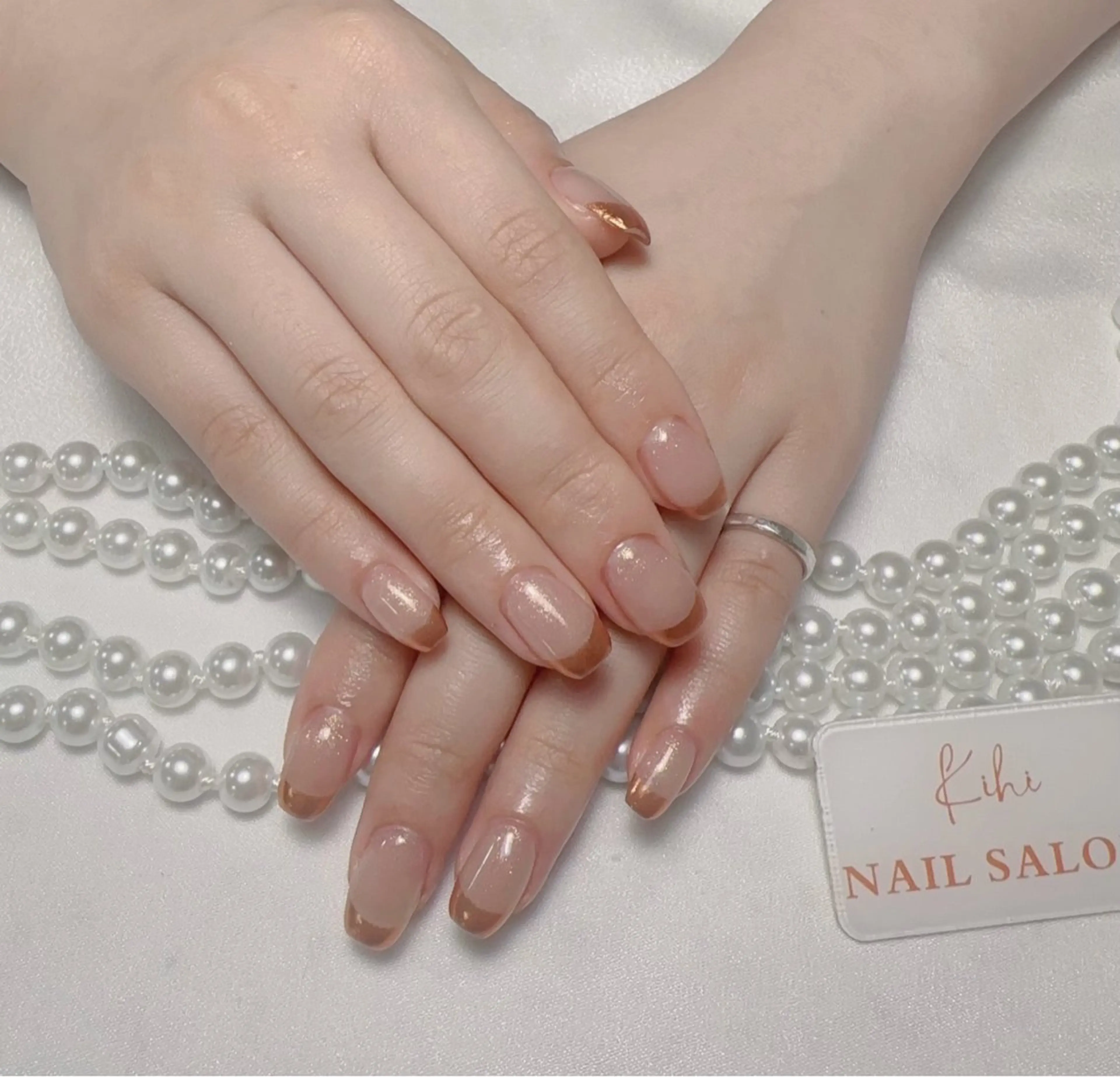 ネイル アートネイル フレンチネイル ジェルネイル グラデーション 韓国ネイル ハンドネイル さくら💮💮 【オフ無料】のネイルデザイン