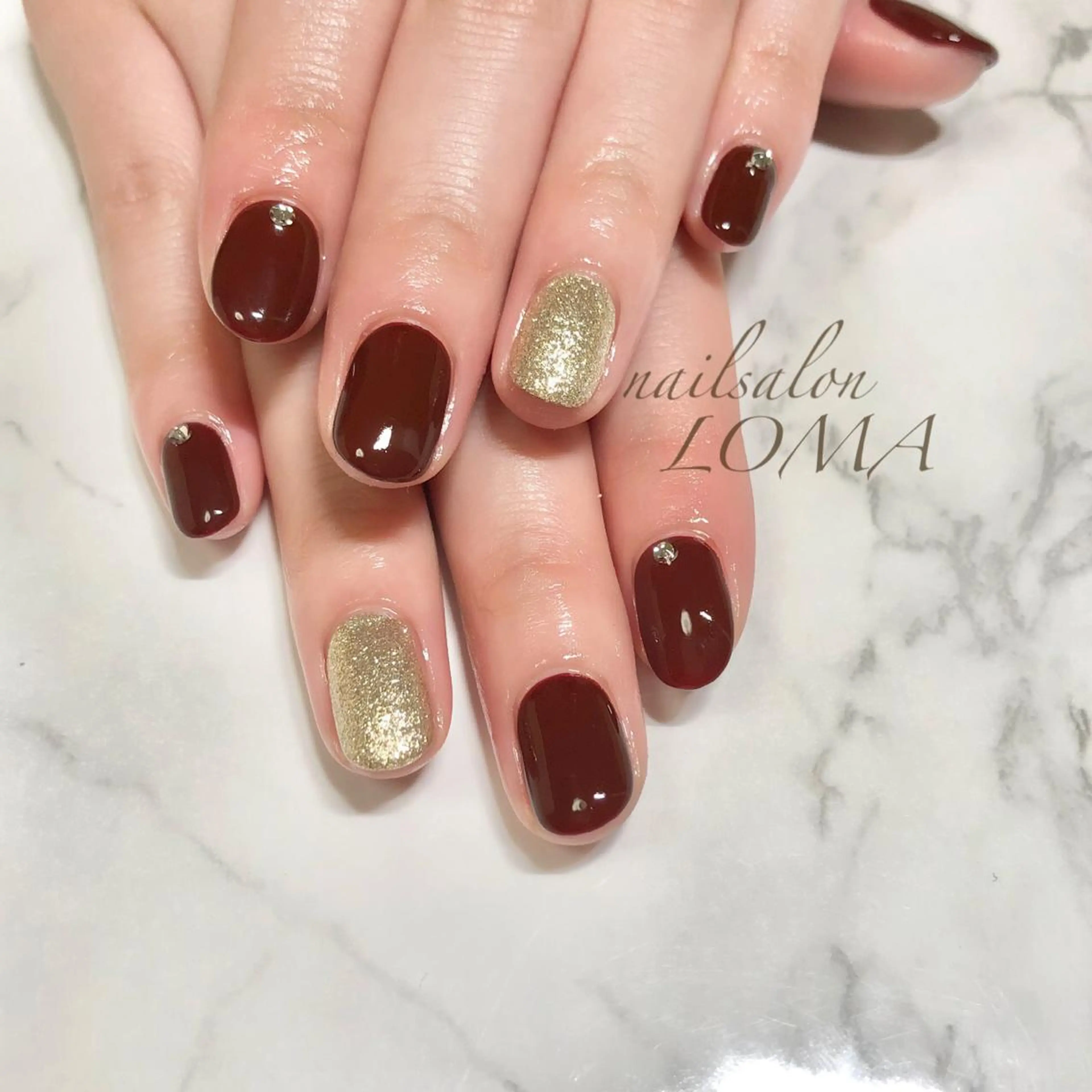 ネイル ボルドー ハンドネイル ハンドケア m-nail所属・m-nail 🌙minamiのネイルデザイン