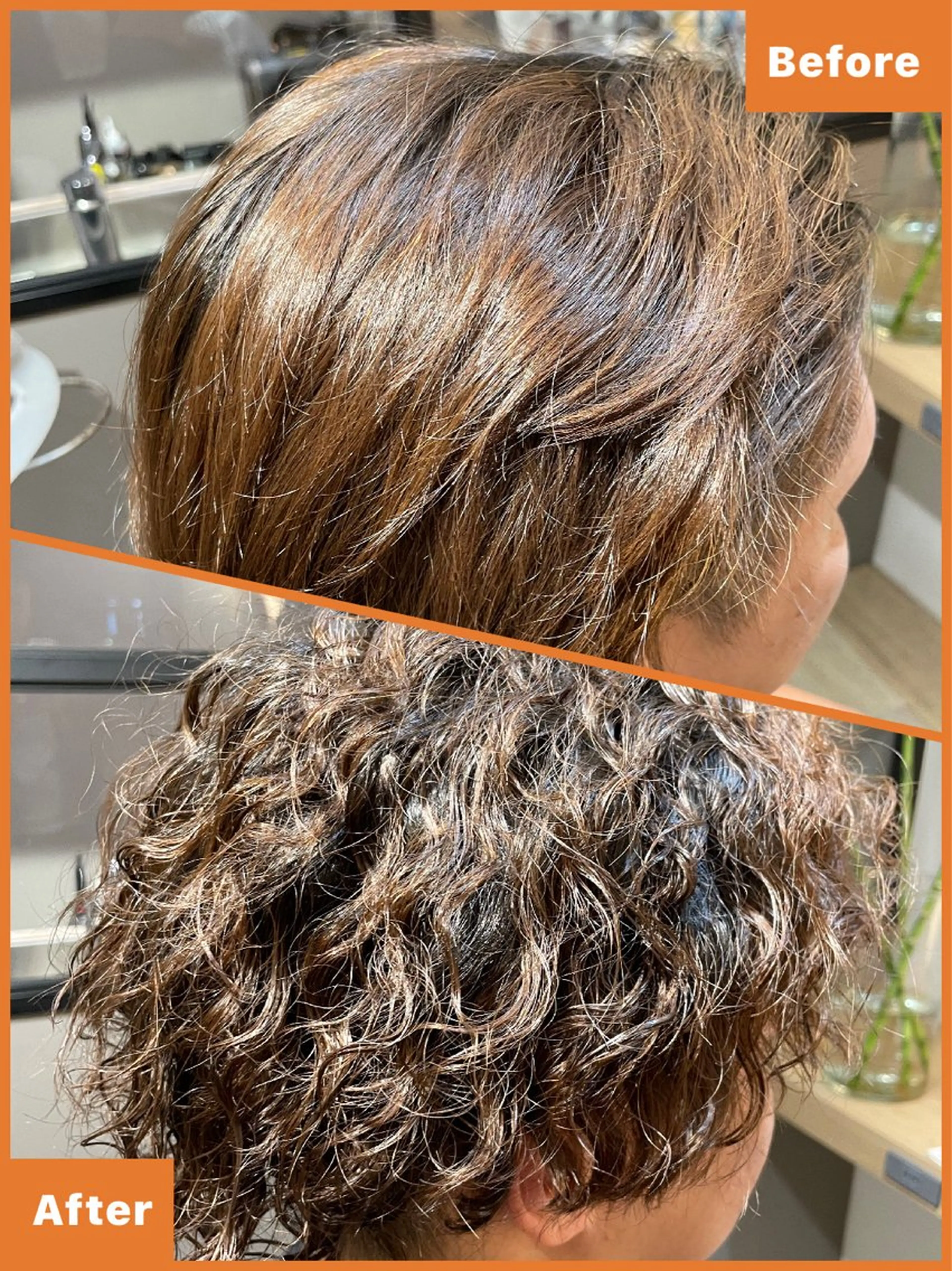 ミディアム パーマ メンズ メンズブリーチ パーマ トリートメント 山村 伸一のヘアスタイル