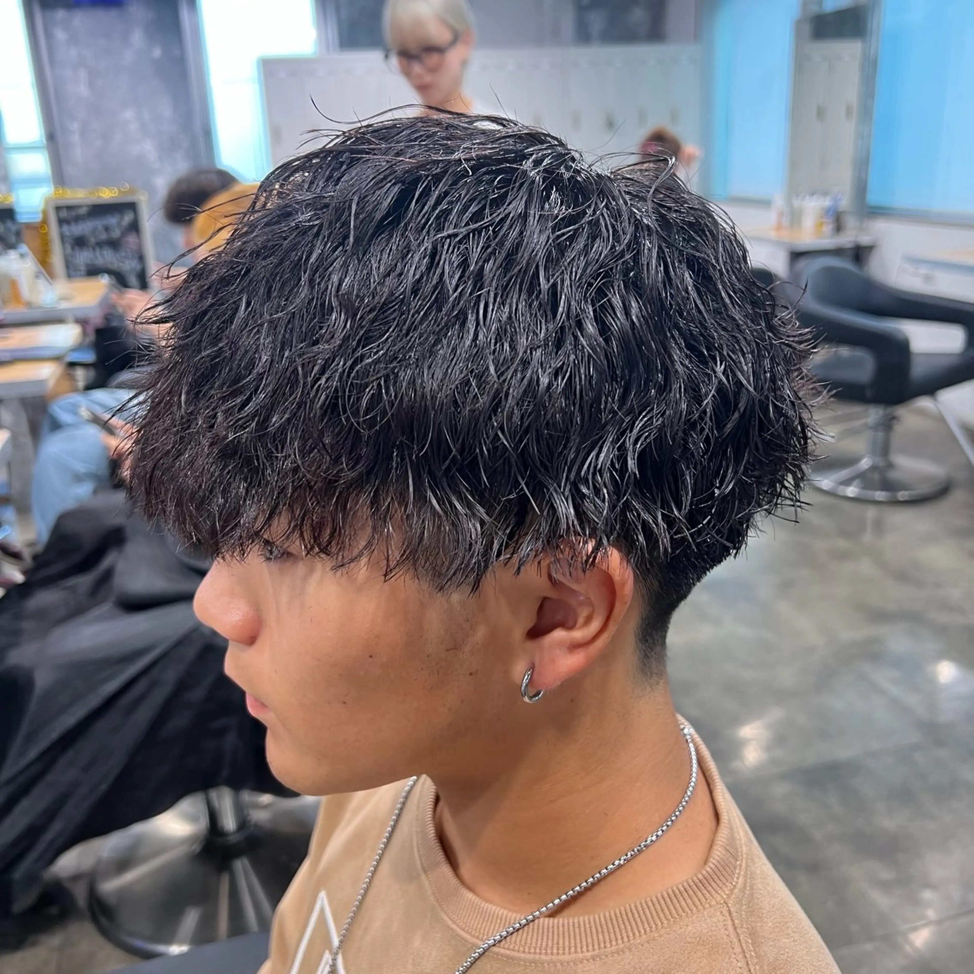 ショート カラー パーマ ヘアアレンジ メンズ キッズ アップバング センターパート メンズハイライト マッシュ メンズパーマ 🔷横浜1のパーマ 職人🔷将太郎のヘアスタイル