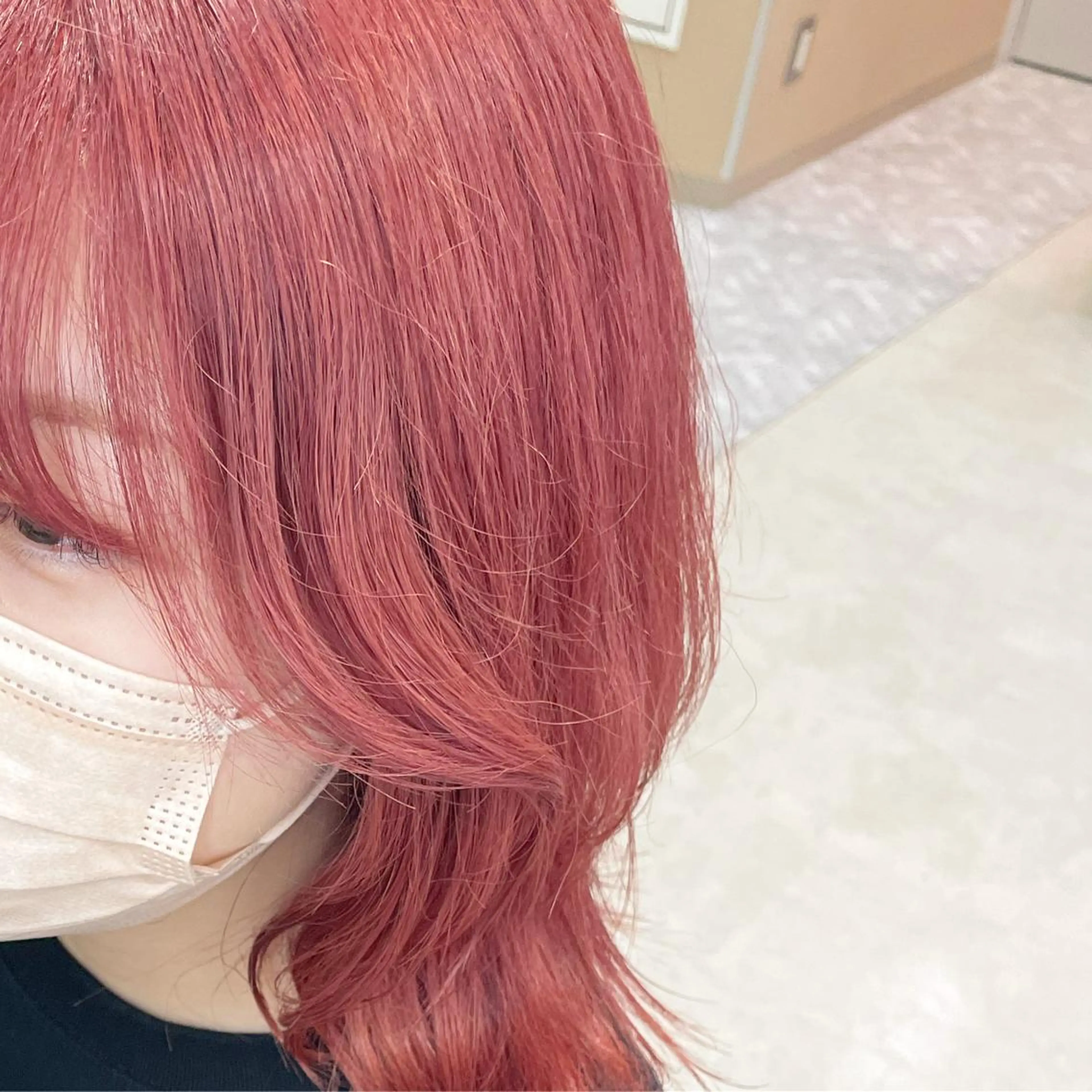 ミディアム rina／ベージュ ワンホン/韓国ヘアのヘアスタイル