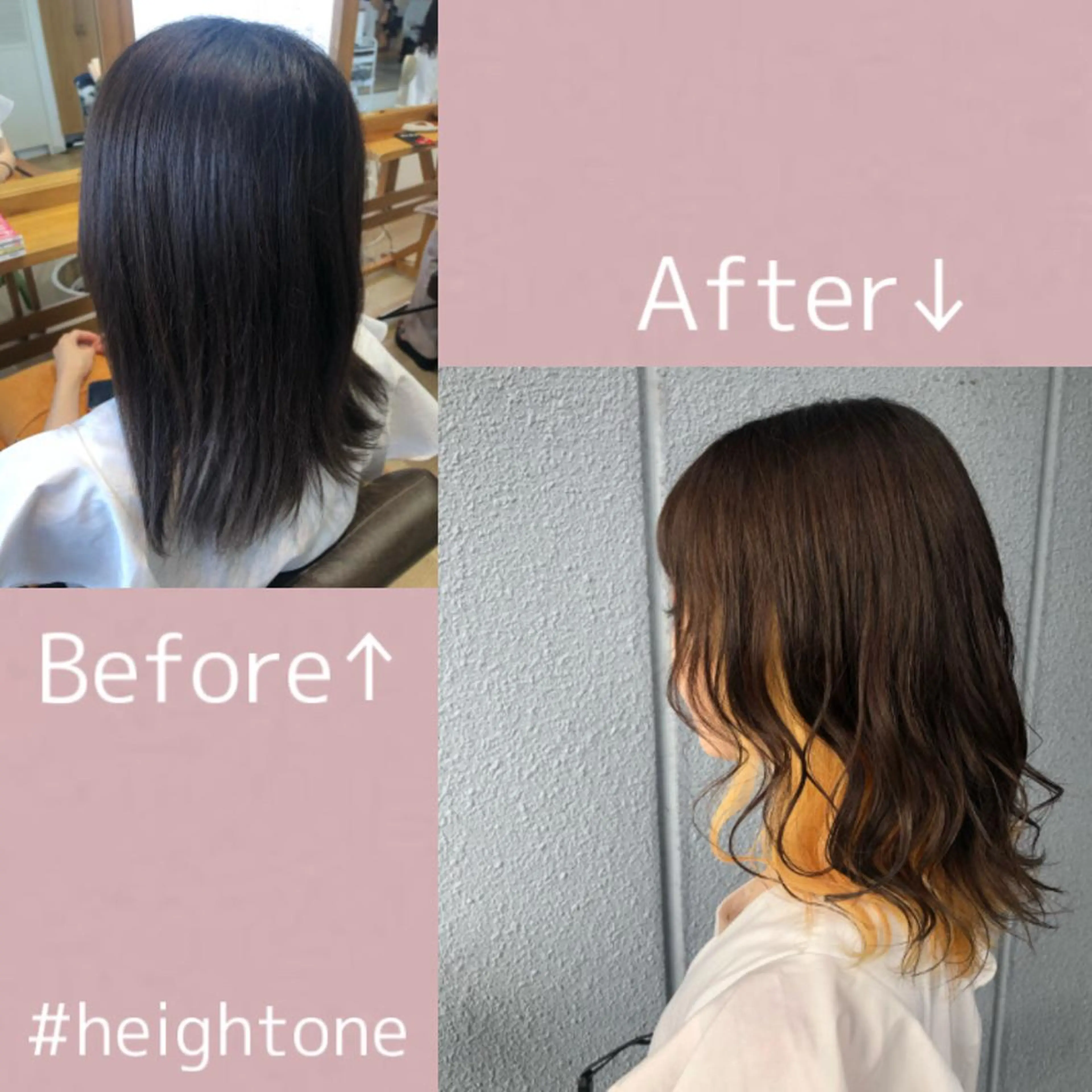 ミディアム カラー ヘアアレンジ ハイトーンカラー インナーカラー なつき/艶ピンク/ girly hairのヘアスタイル