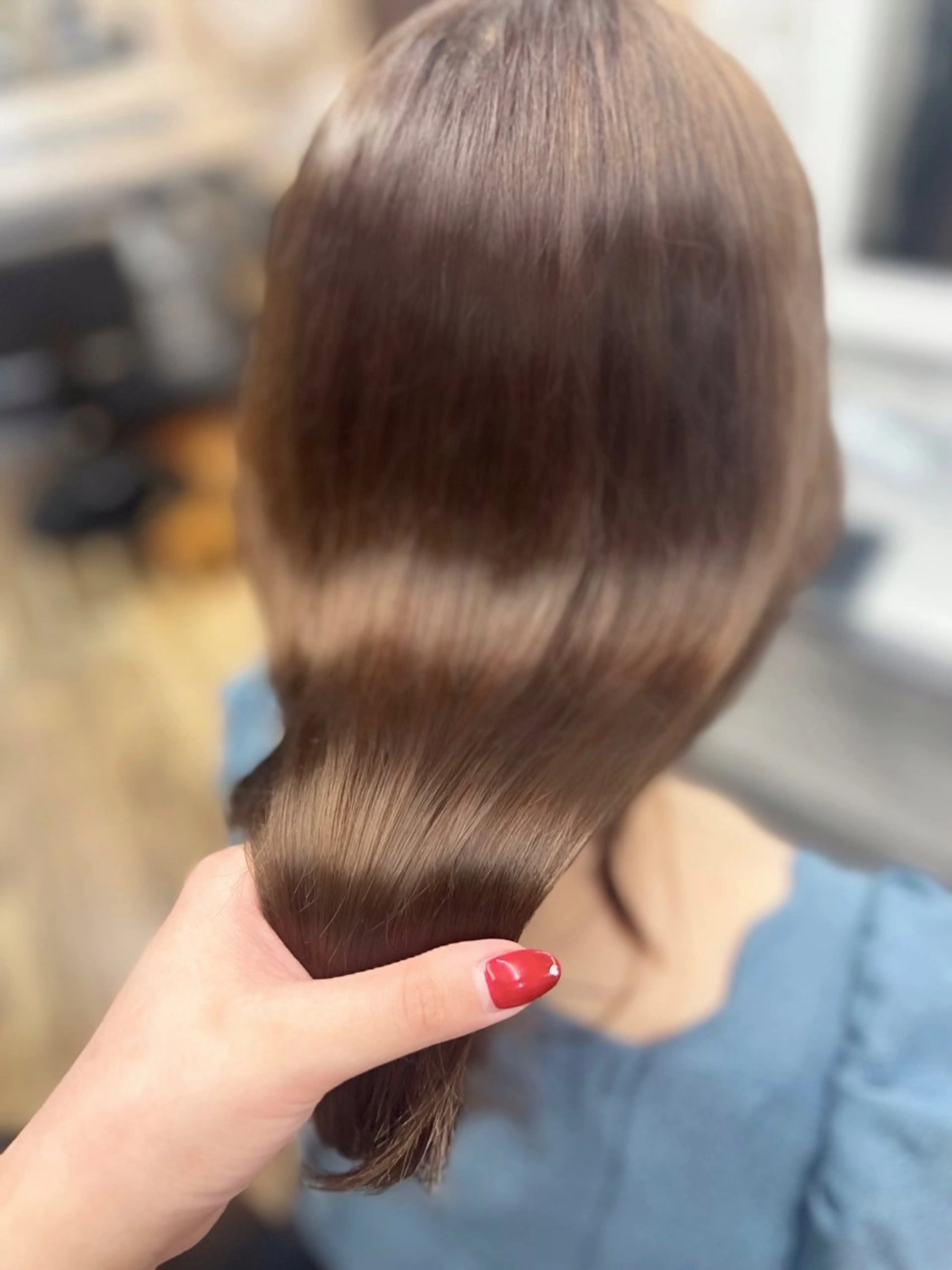 セミロング 【💖ブリーチ/ 縮毛矯正】あおい🌷のヘアスタイル