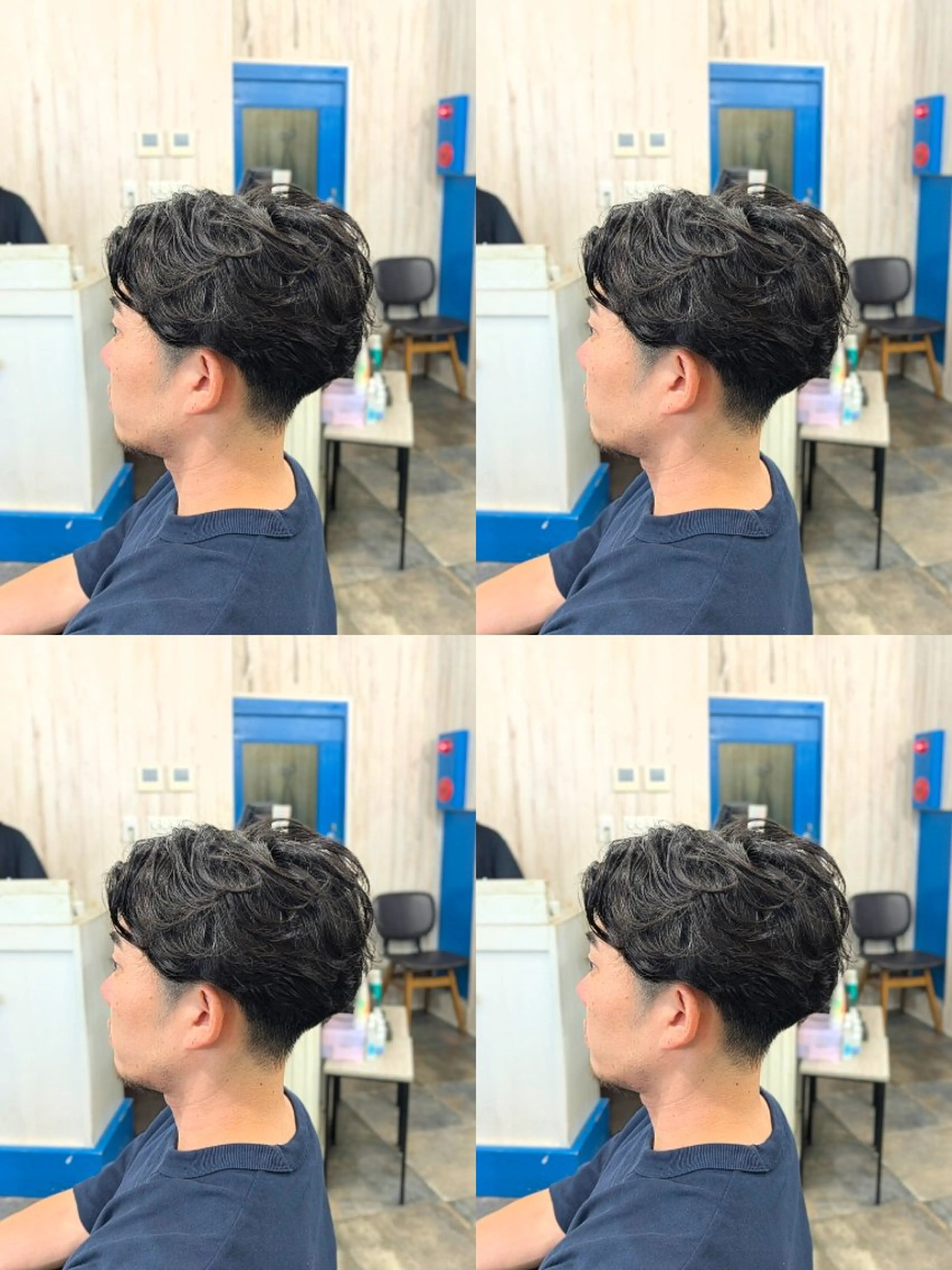 メンズ パーマ アップバング センターパート フェードカット フェザーパーマ メンズ韓国風 カット パーマ トリートメント メンズパーマ/ボブ/ レイヤー店長えのもとのヘアスタイル