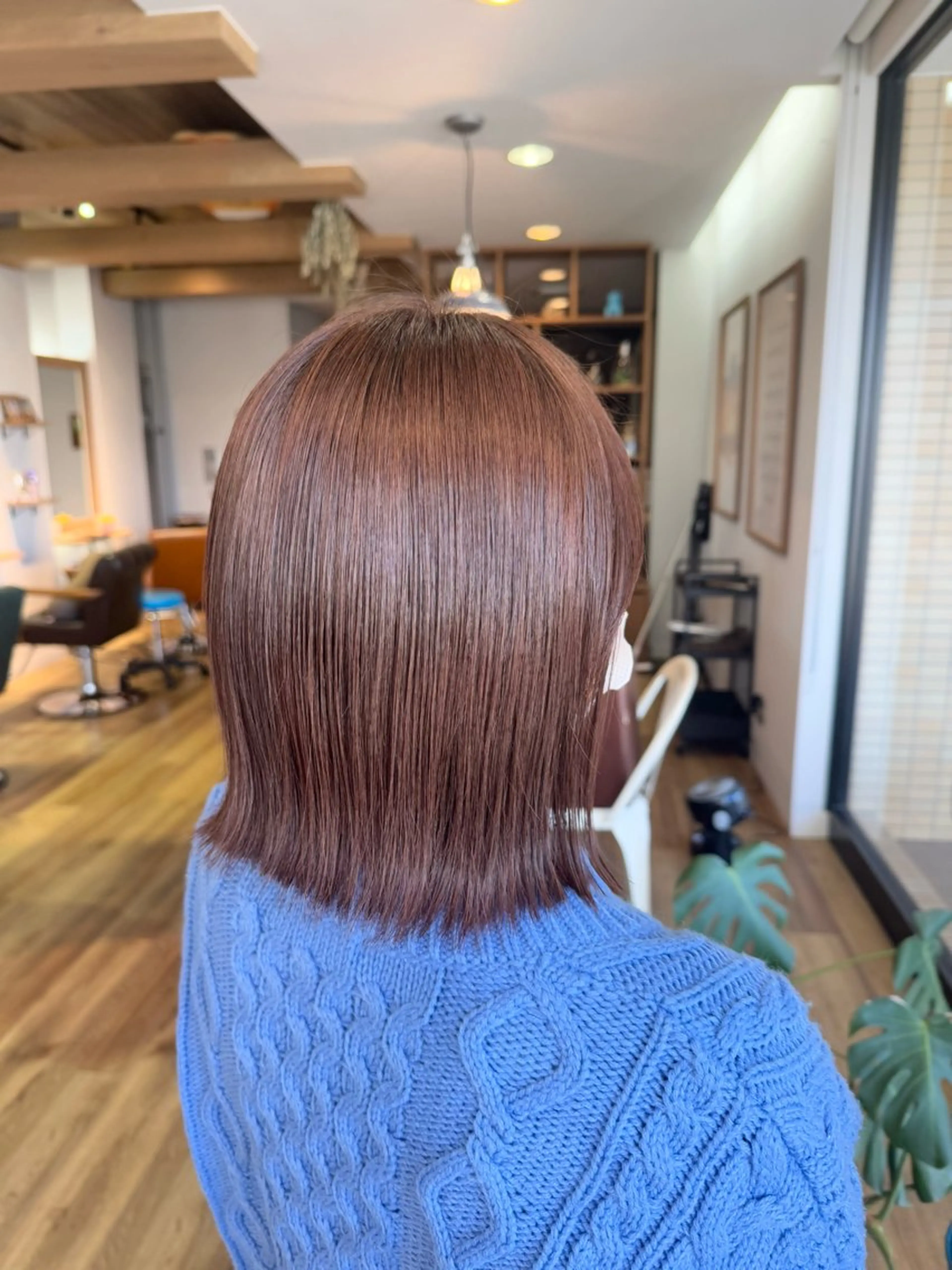 ミディアム カラー ピンクカラー カット ヘアカラー トリートメント ツキダテ ユイのヘアスタイル