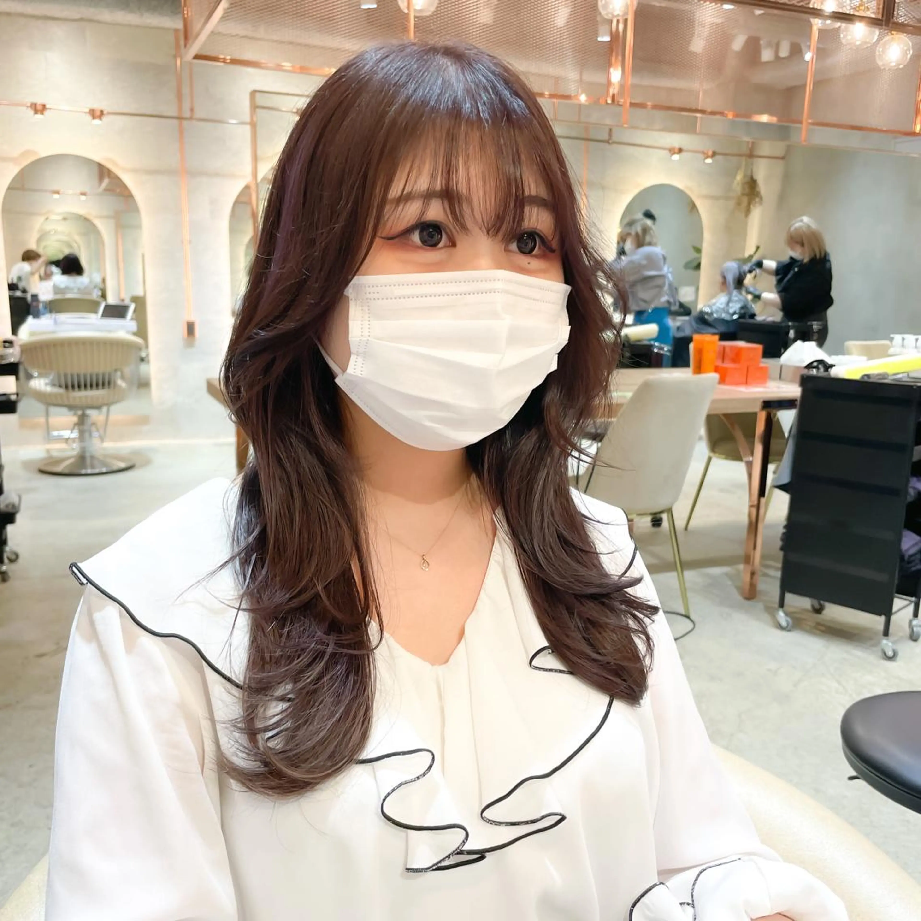 ロング カラー カット ヘアカラー 縮毛矯正 トリートメント レイヤー/韓国ヘア 縮毛矯正🫧鈴木颯のヘアスタイル