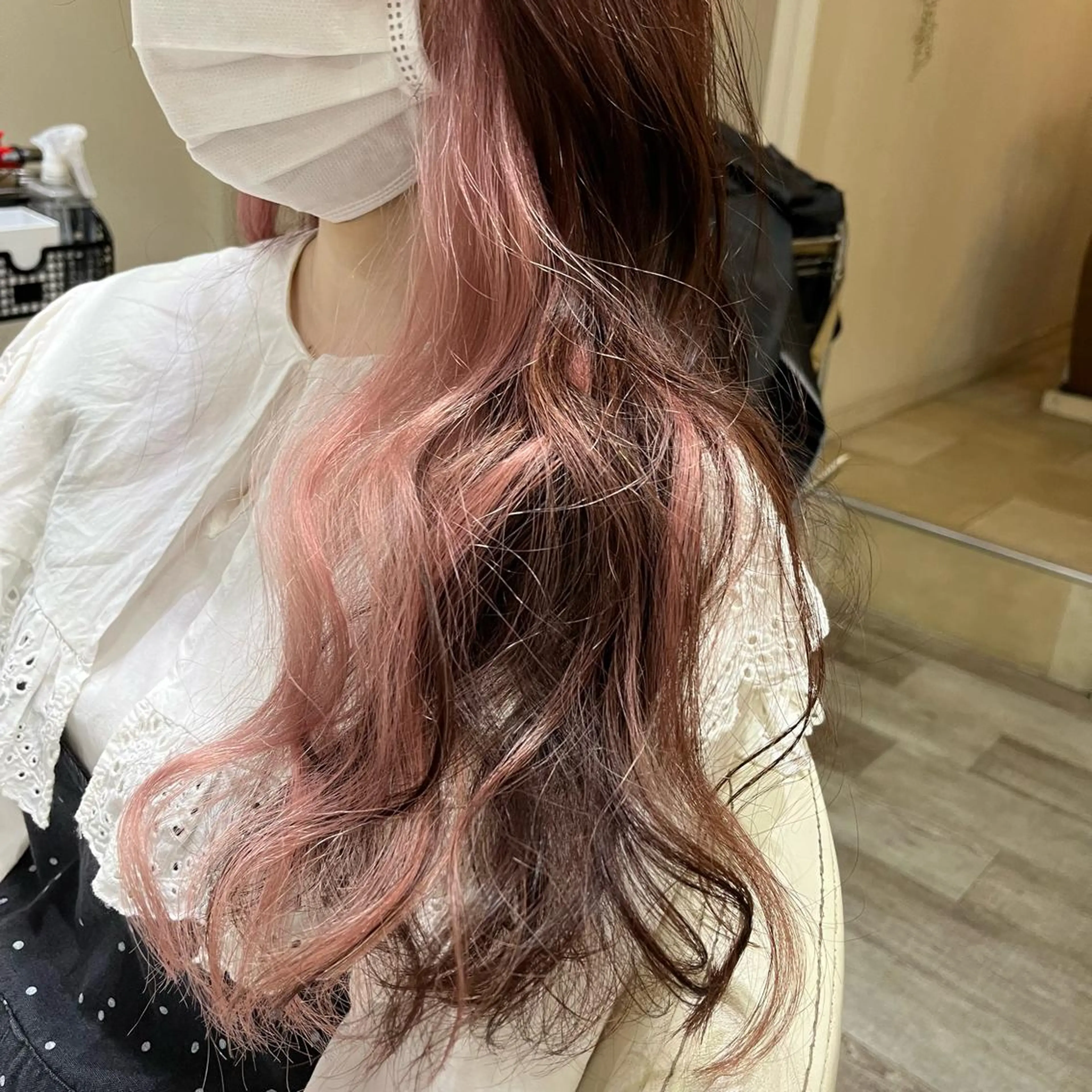 ロング カラー ブリーチ ピンクカラー カラー特化美容師 なかもと たつひろのヘアスタイル