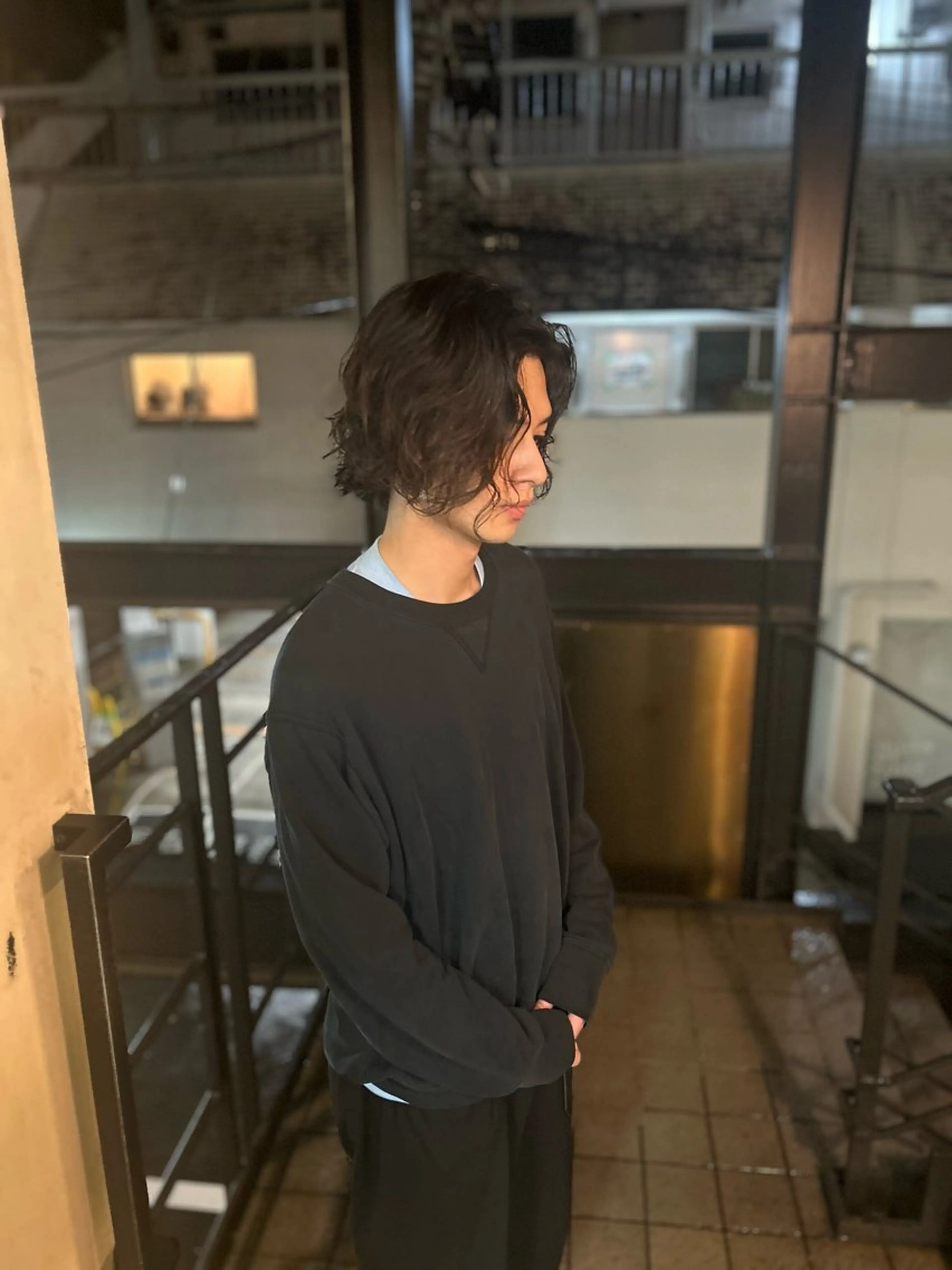 セミロング パーマ メンズ きくち ゆうすけのヘアスタイル