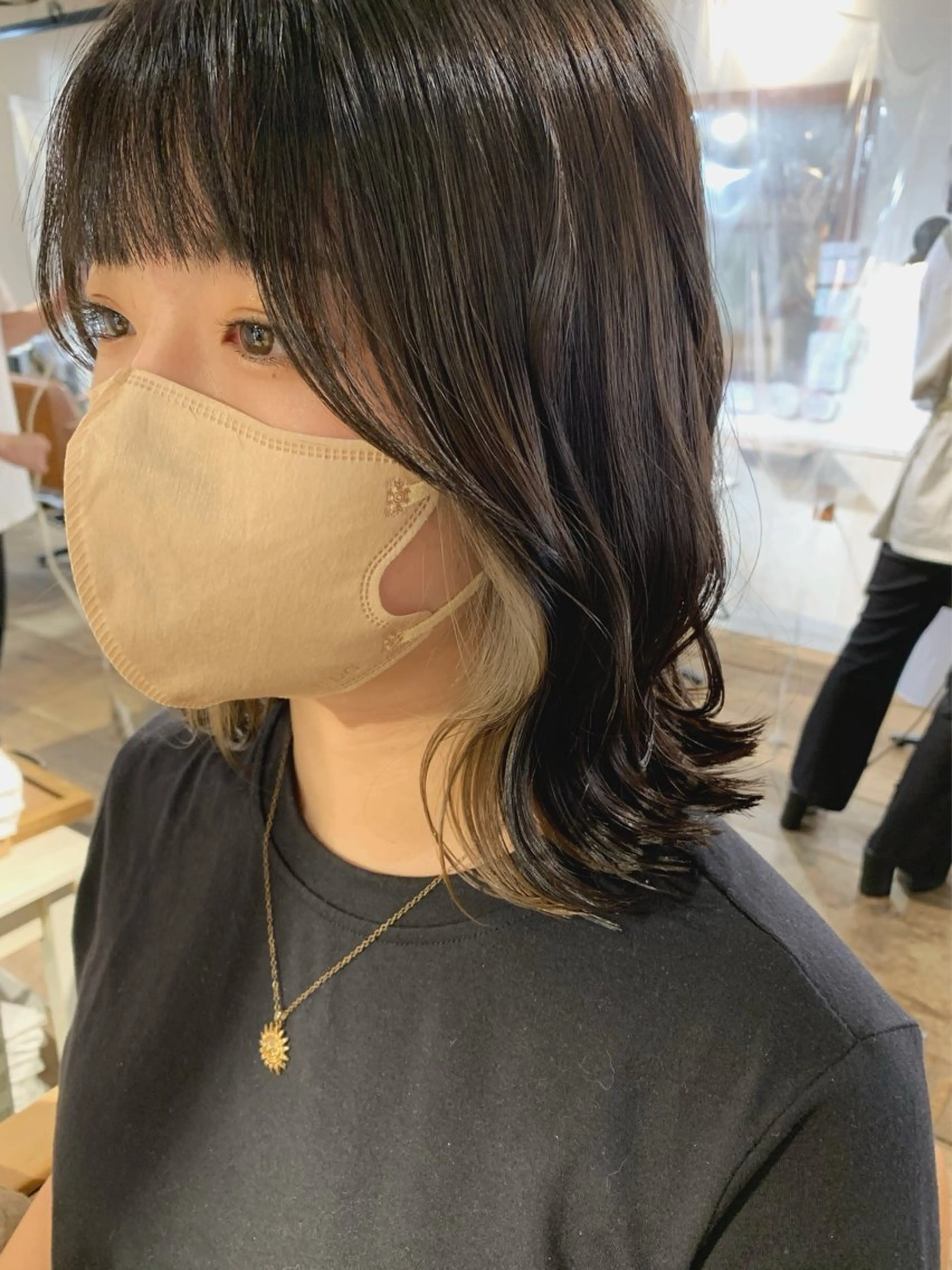 ミディアム カラー ミディアムパーマ ハイライトカラー インナーカラー ハイライト 髪質改善 カット ヘアカラー トリートメント 透明感カラー/ボブ /佐藤伶のヘアスタイル