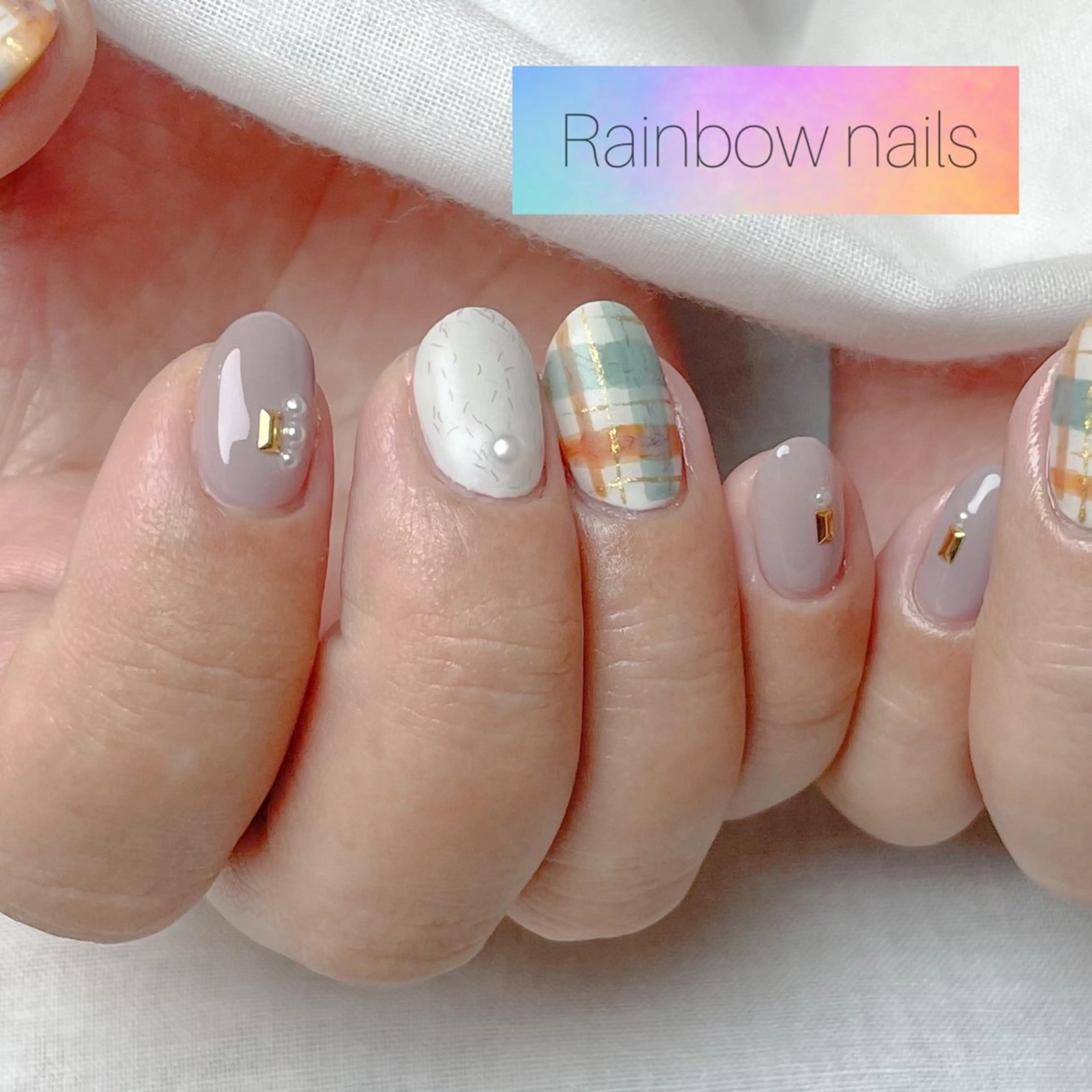 ネイル Rainbow nailsくろちゃんのネイルデザイン