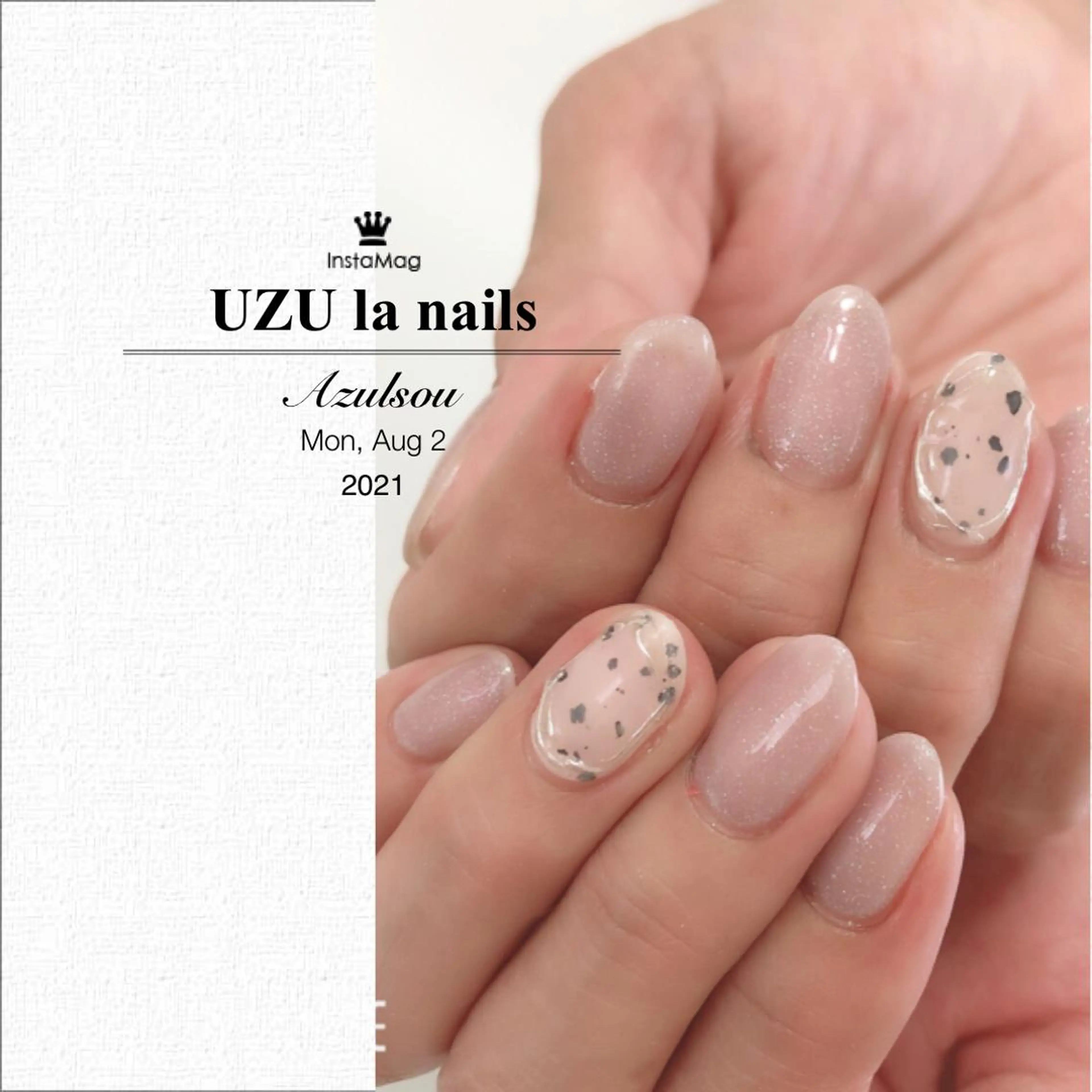 ネイル ジェルネイル ラメ(グリッター) 夏ネイル Azulsou 廣川愛のネイルデザイン