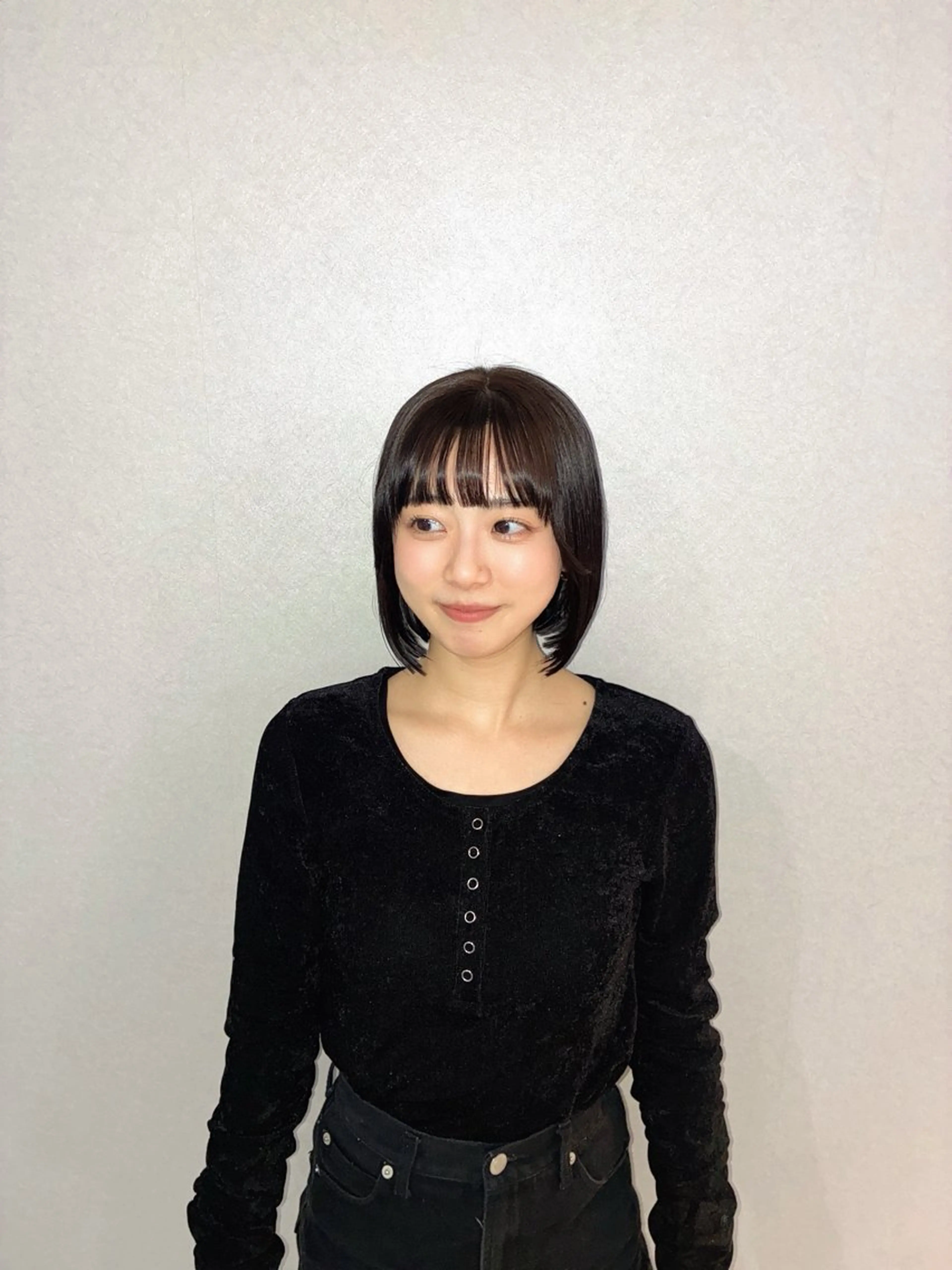 ミディアム カラー ブラウンカラー ボブ ハナダ メイのヘアスタイル