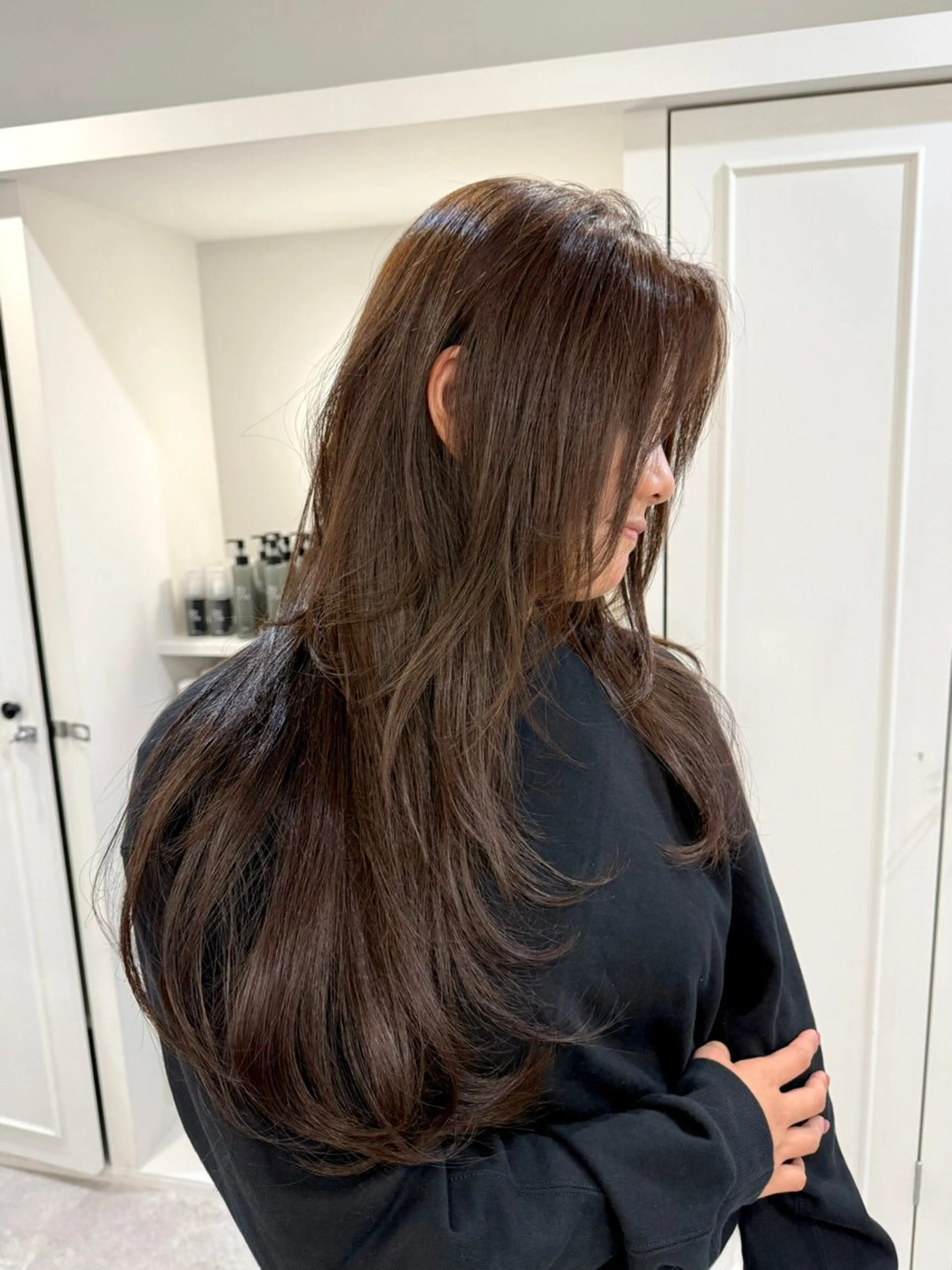 ロング ヘアアレンジ ロングレイヤー レイヤーカット ロング カット SALOWIN京都河原町Suite店所属・外国人風レイヤー/ ハイトーンSHUのヘアスタイル