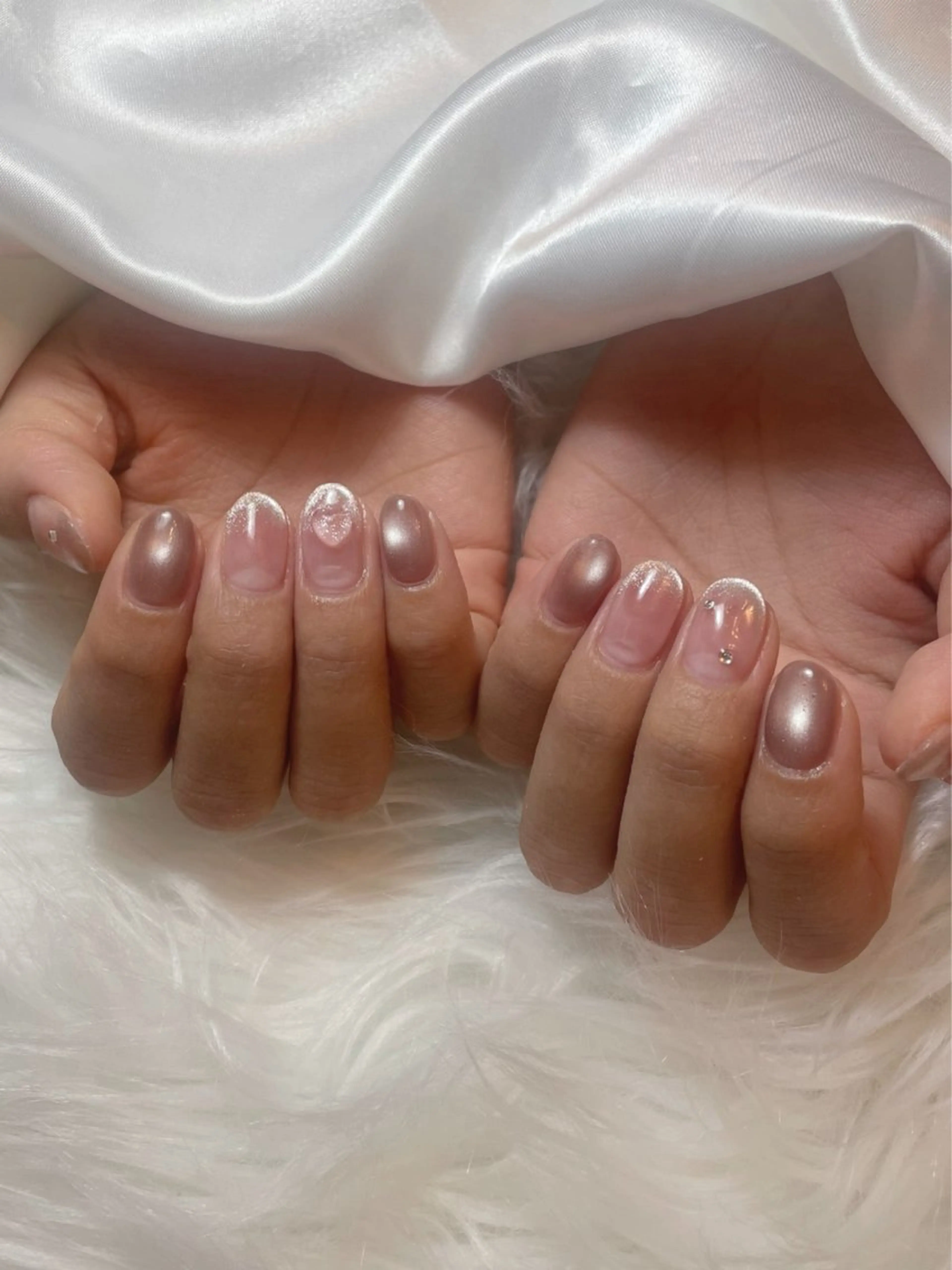 ネイル ブルー フレンチネイル キラキラネイル マグネットネイル シンプルネイル ハンドネイル timtam --sakiのネイルデザイン