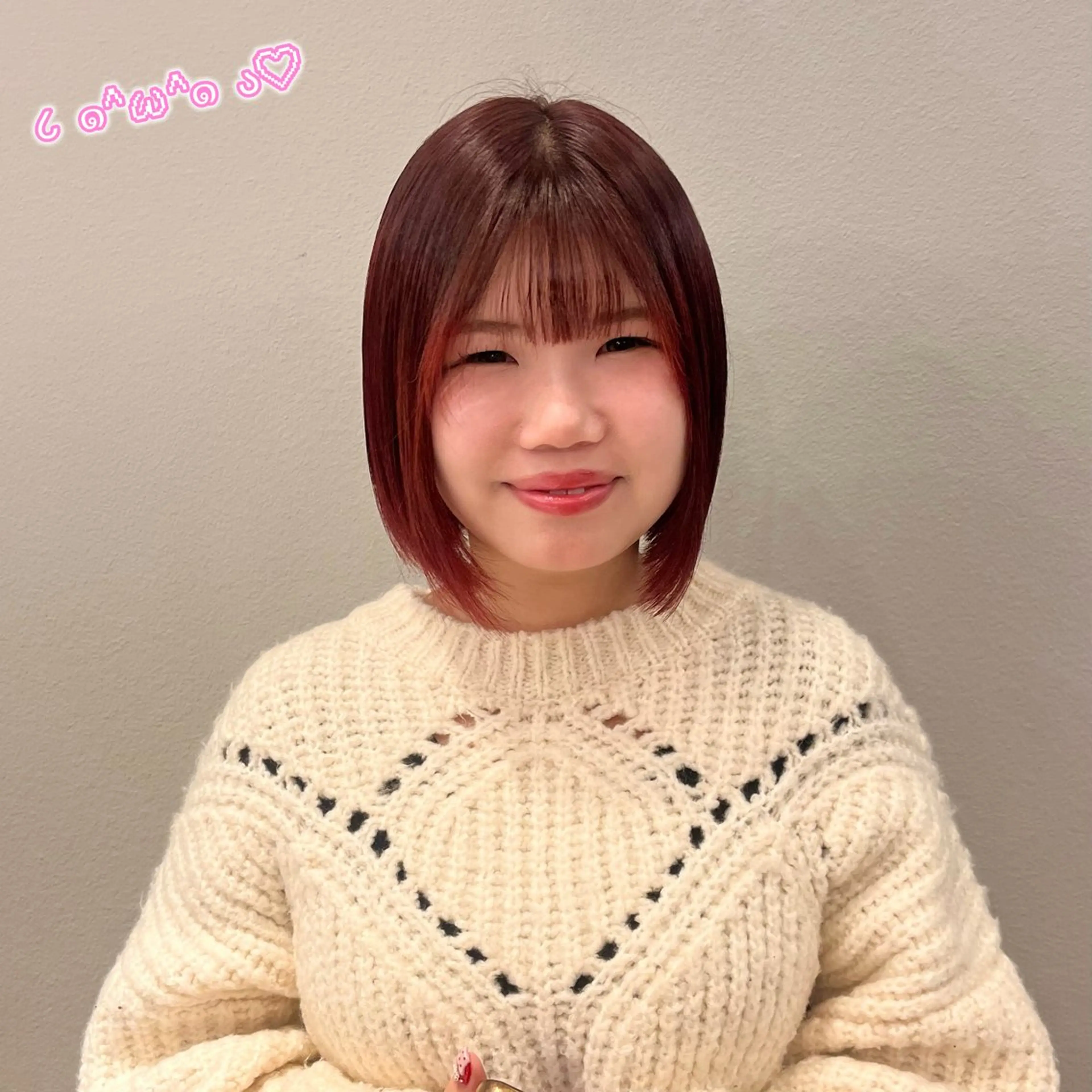 ミディアム カラー ブリーチ ヘアカラー 暖色/顔周り /ヘアメ/あつはのヘアスタイル