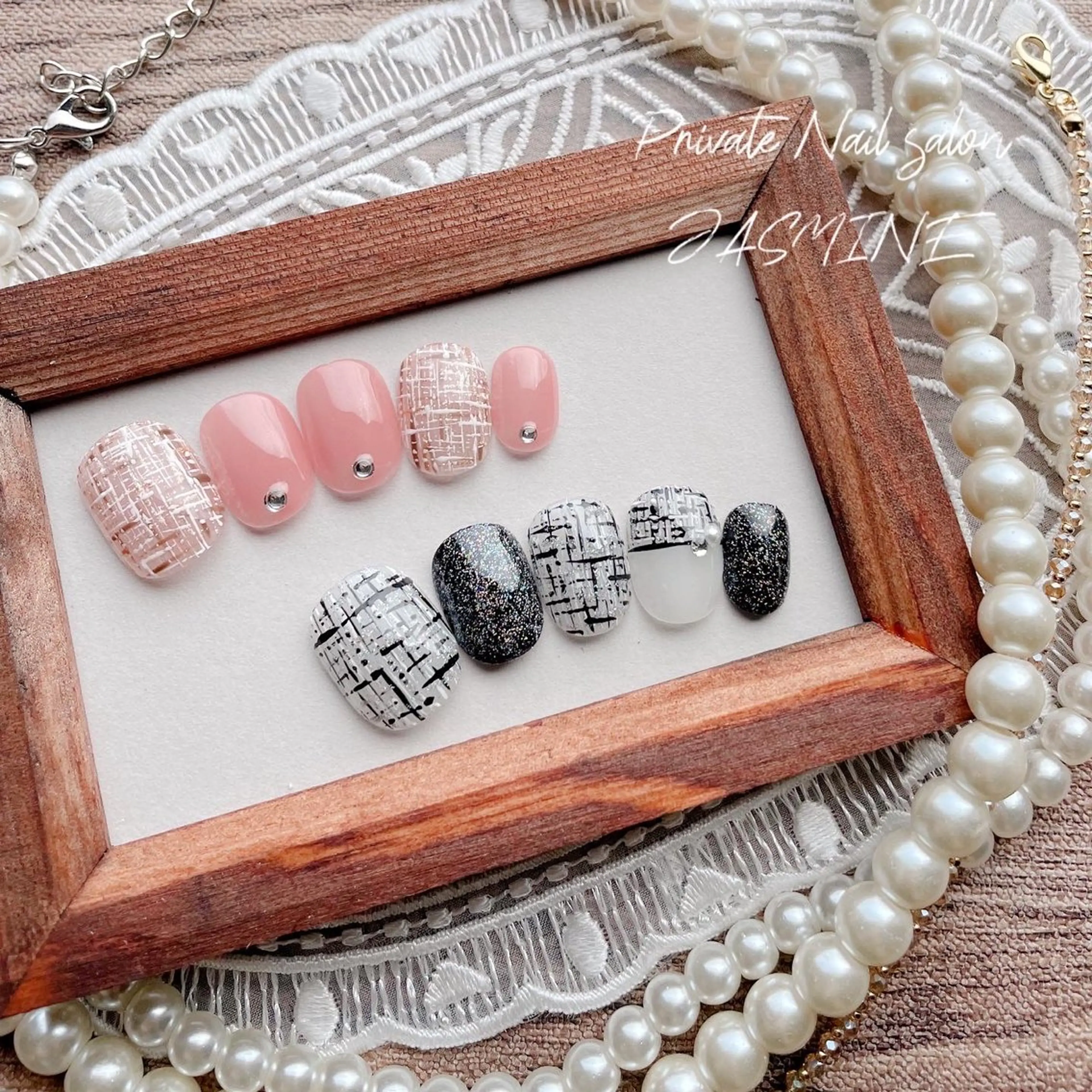 ネイル ツイードネイル 冬ネイル Nail salon JASMINEのネイルデザイン