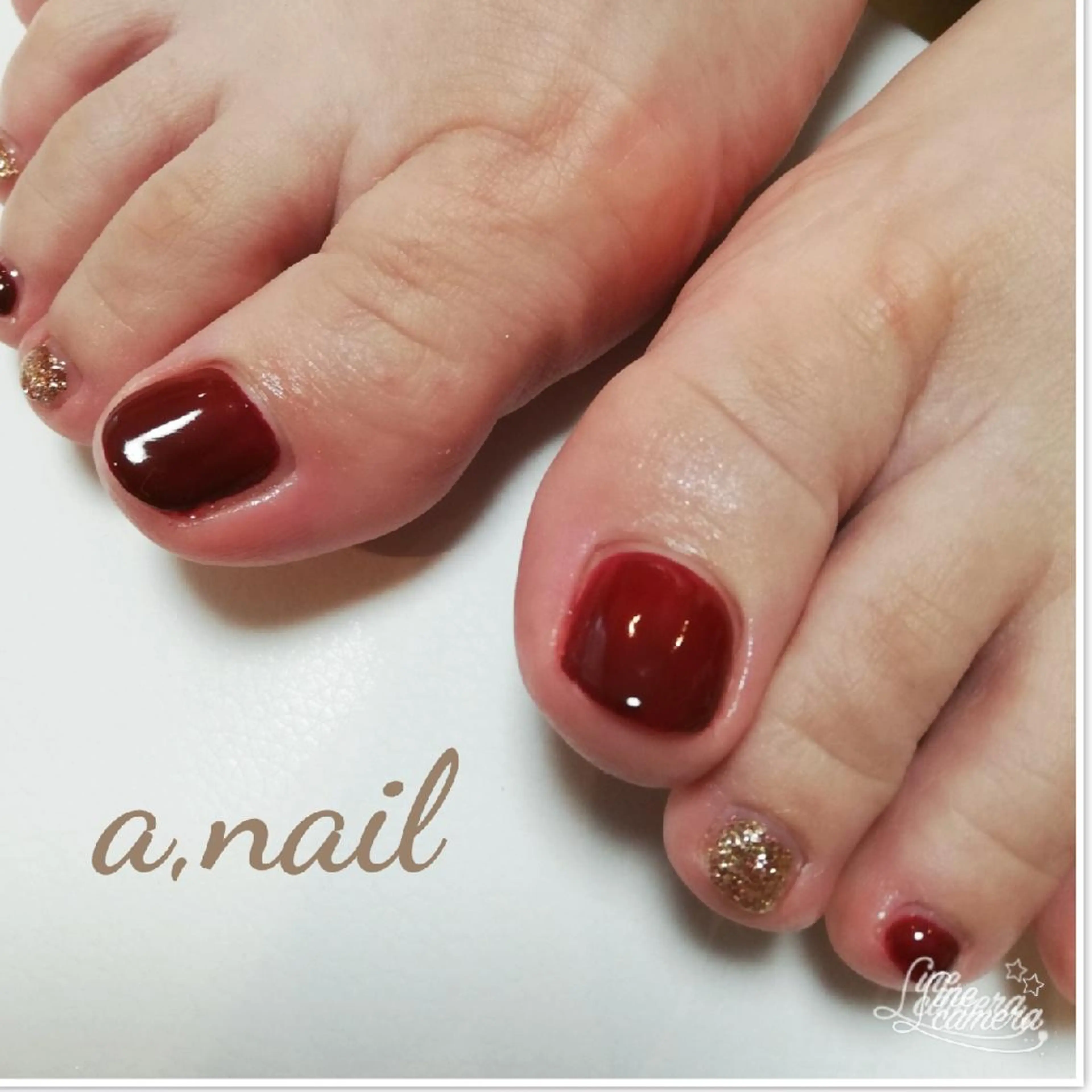ネイル ボルドー フットネイル ネイルサロン エーネイルのネイルデザイン