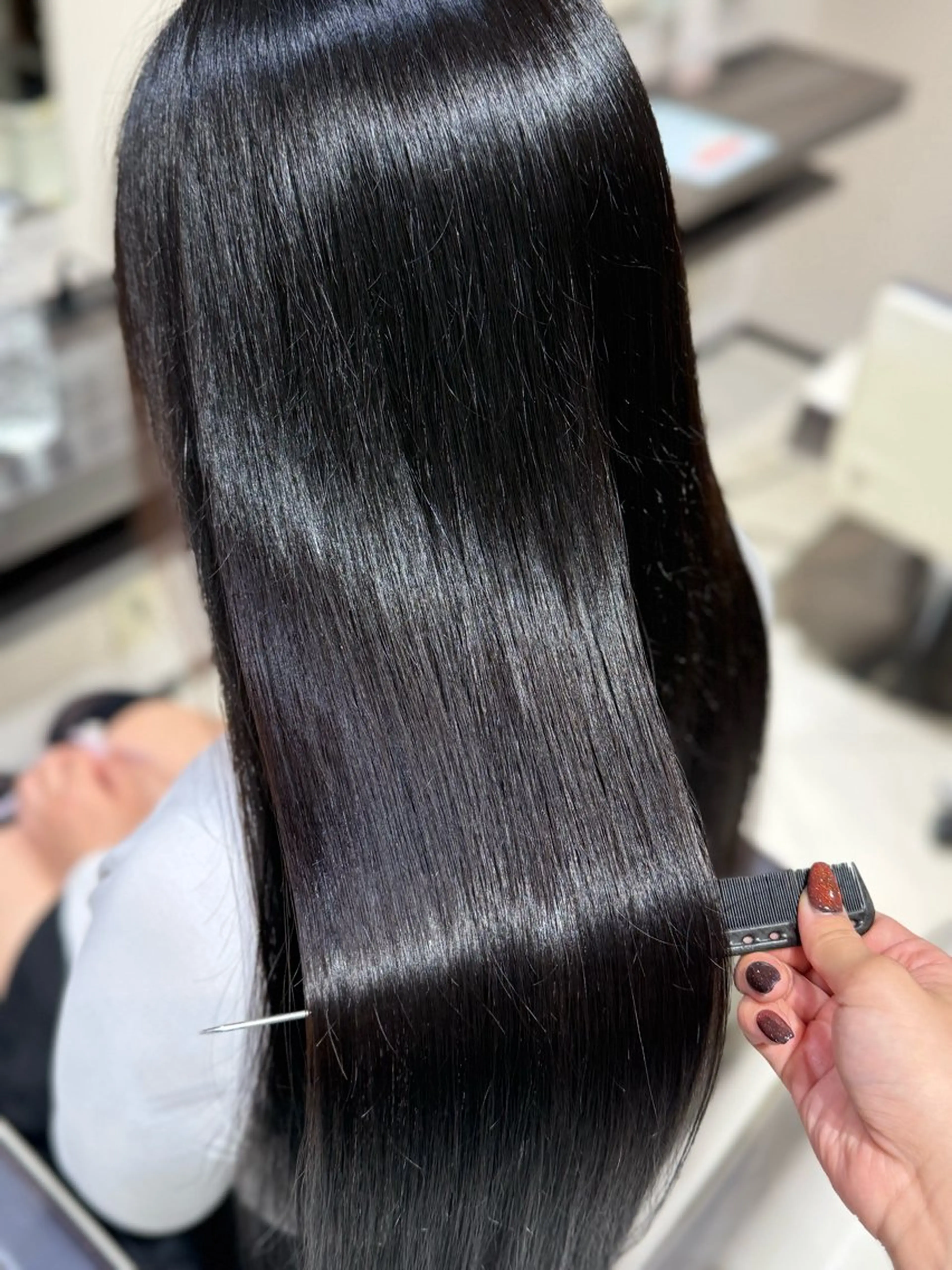 ロング カラー 黒髪 ブリーチ Harris 表参道・外苑前・青山 表参道本店所属・艶カラー/ハイトーン /アレンジ/meiのヘアスタイル