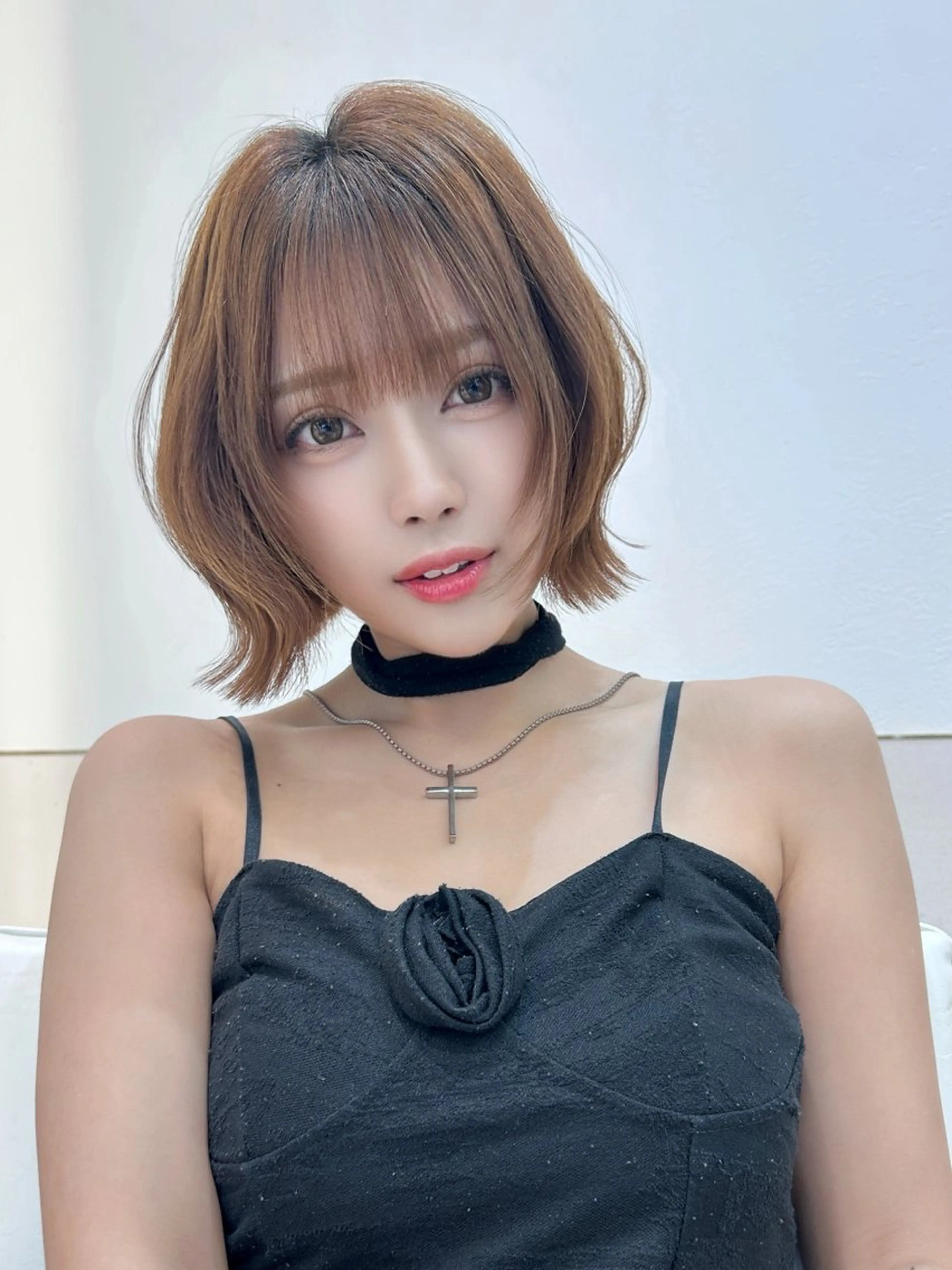 ショート ボブレイヤー ボブ くびれヘア 顔まわりレイヤー 顔周りカット カット ヘアカラー トリートメント ボブ/レイヤーボブ/ 髪質改善/梶川 夏季のヘアスタイル