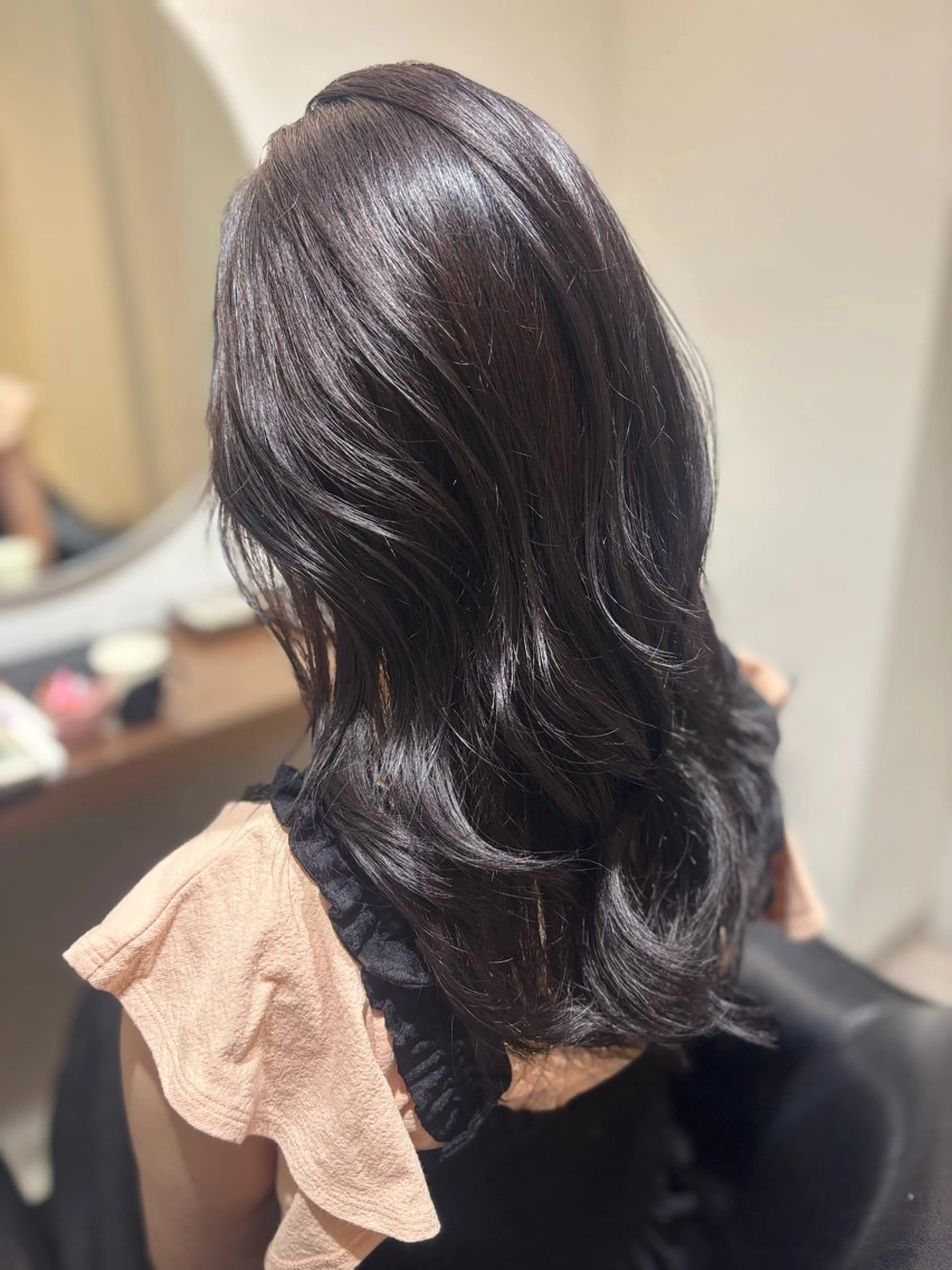 セミロング カラー カット ヘアカラー トリートメント a moment【モーメント】所属・蔵前🫧韓国風レイヤ ーカット🫧KAHOのヘアスタイル