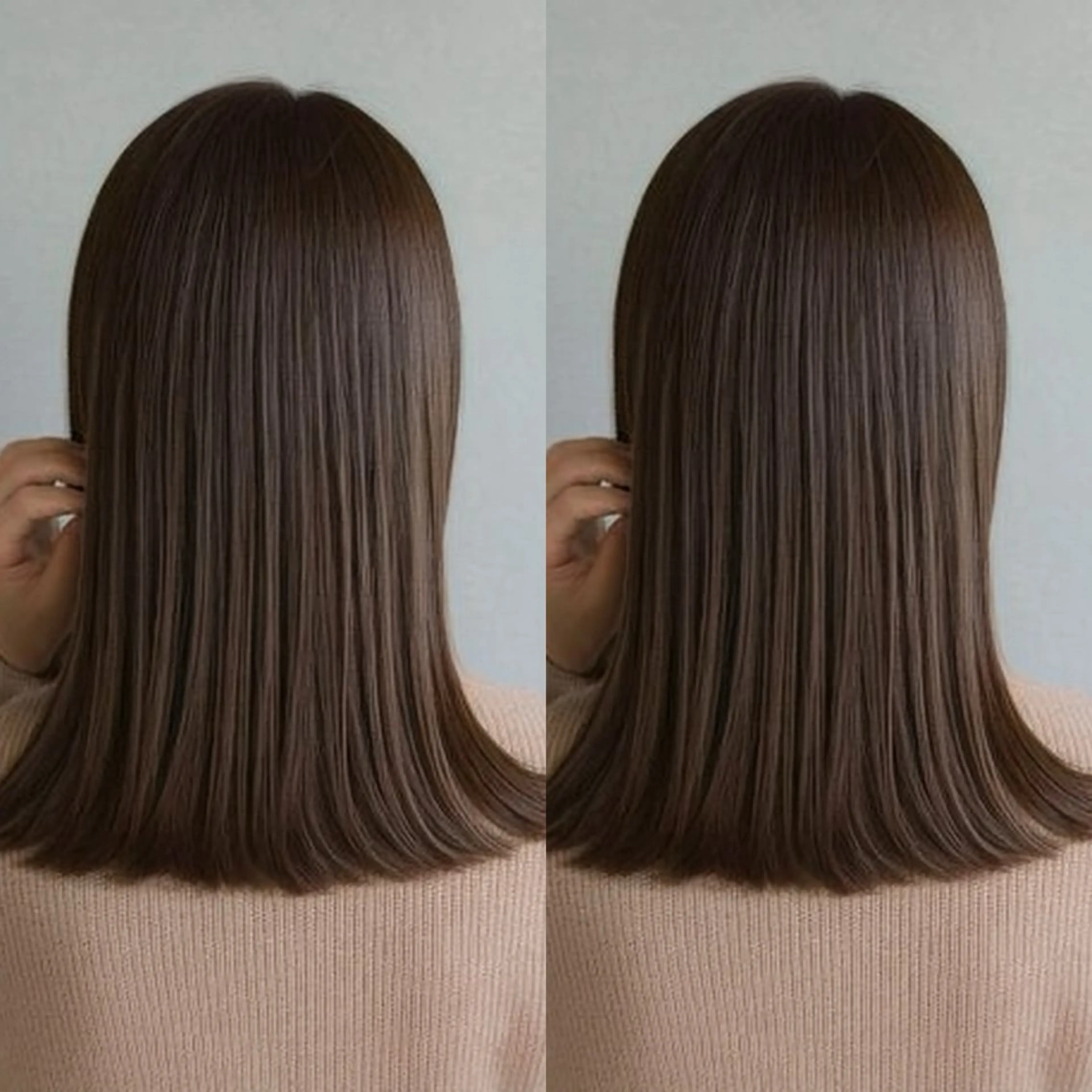 ミディアム カラー 切りっぱなしボブ ベージュカラー ブリーチ ダブルカラー グレージュ 山口生真 ✂︎小顔矯正カットのヘアスタイル