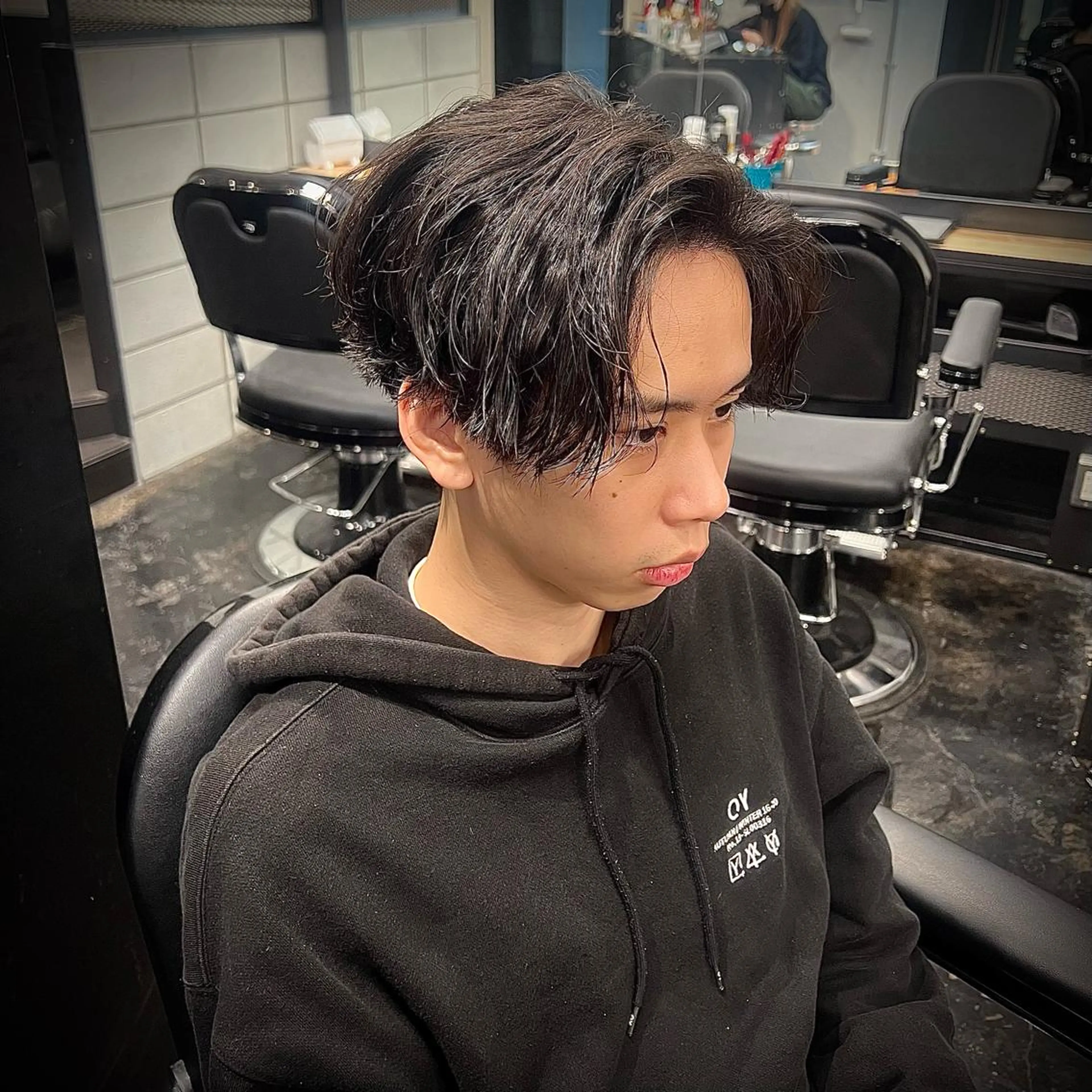 メンズ センターパート カット トリートメント ヘッドスパ メンズ特化/パーマ/ メッシュ/竜成のヘアスタイル