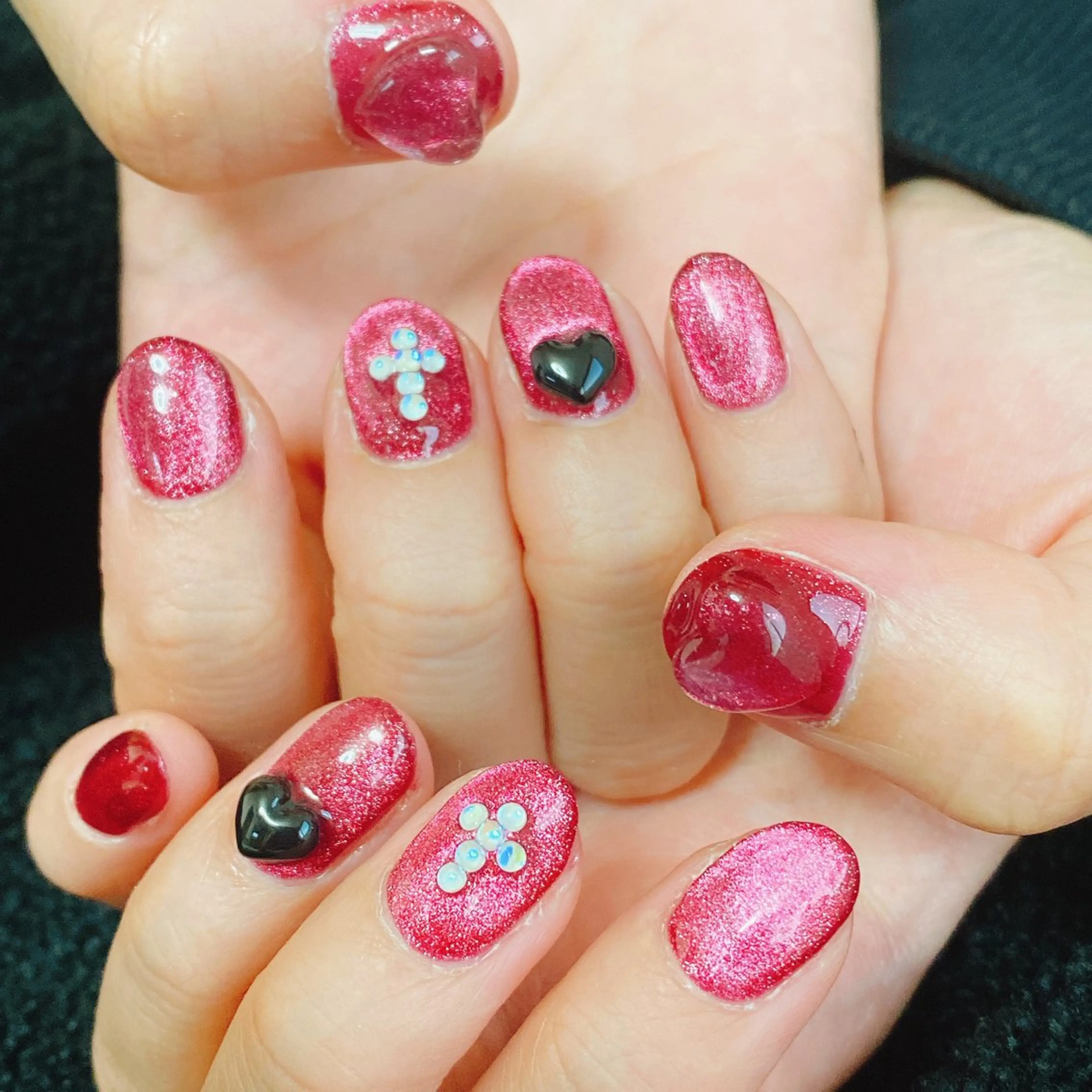 ネイル アートネイル マグネットネイル マグネットワンカラー ワンカラーネイル ハンドネイル I_p4ce所属・I_p4ce 🍊あい🍊のネイルデザイン