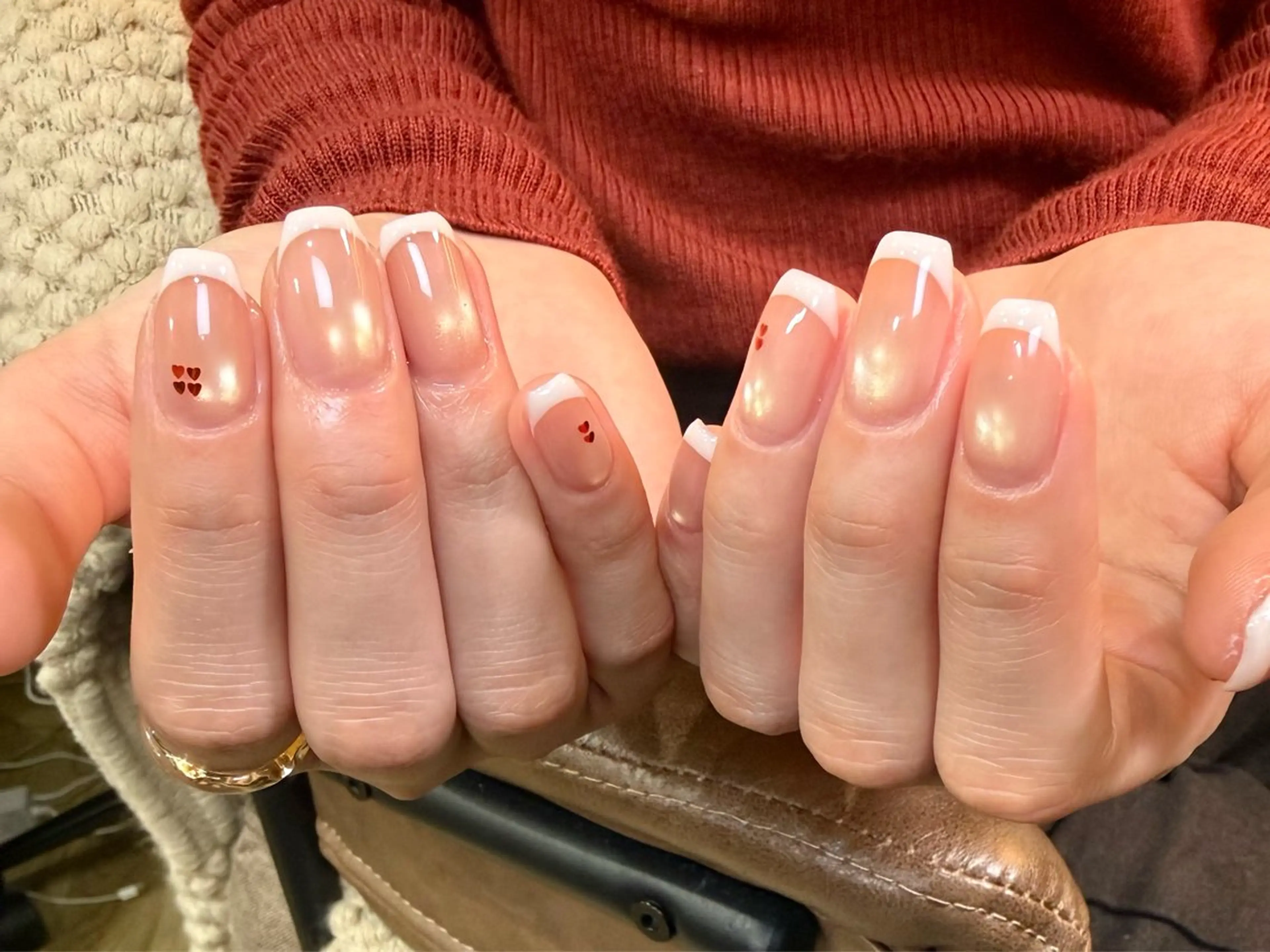 ネイル オフィスネイル シンプルネイル バレンタイン ハンドネイル NutNut 原宿/北参道【ナットナット】所属・清水 夏澪のネイルデザイン